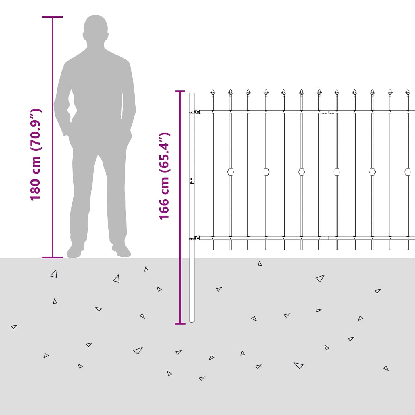 Spikertrekk Svart 200 x 130 cm Pulverlakkert stål vidaXL