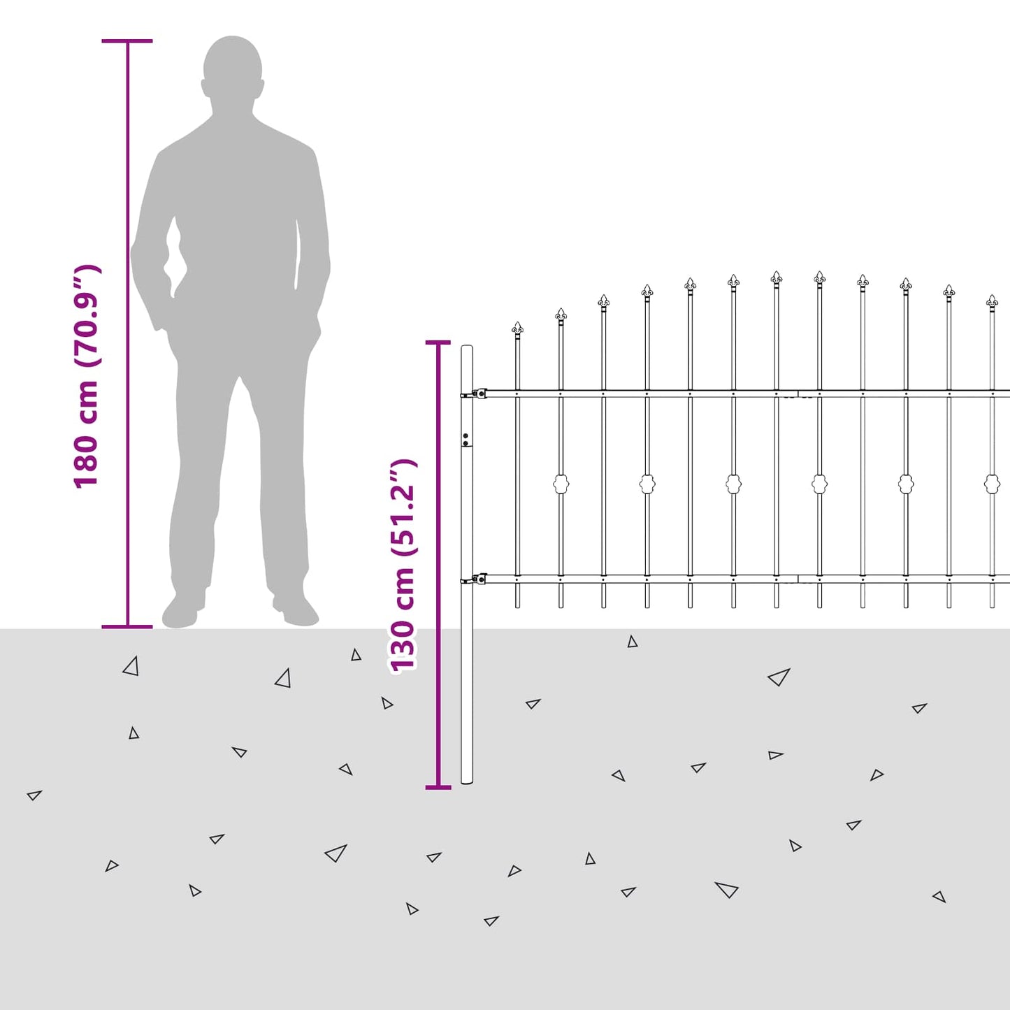 Spikertrekk Svart 200 x 130 cm Pulverlakkert stål vidaXL