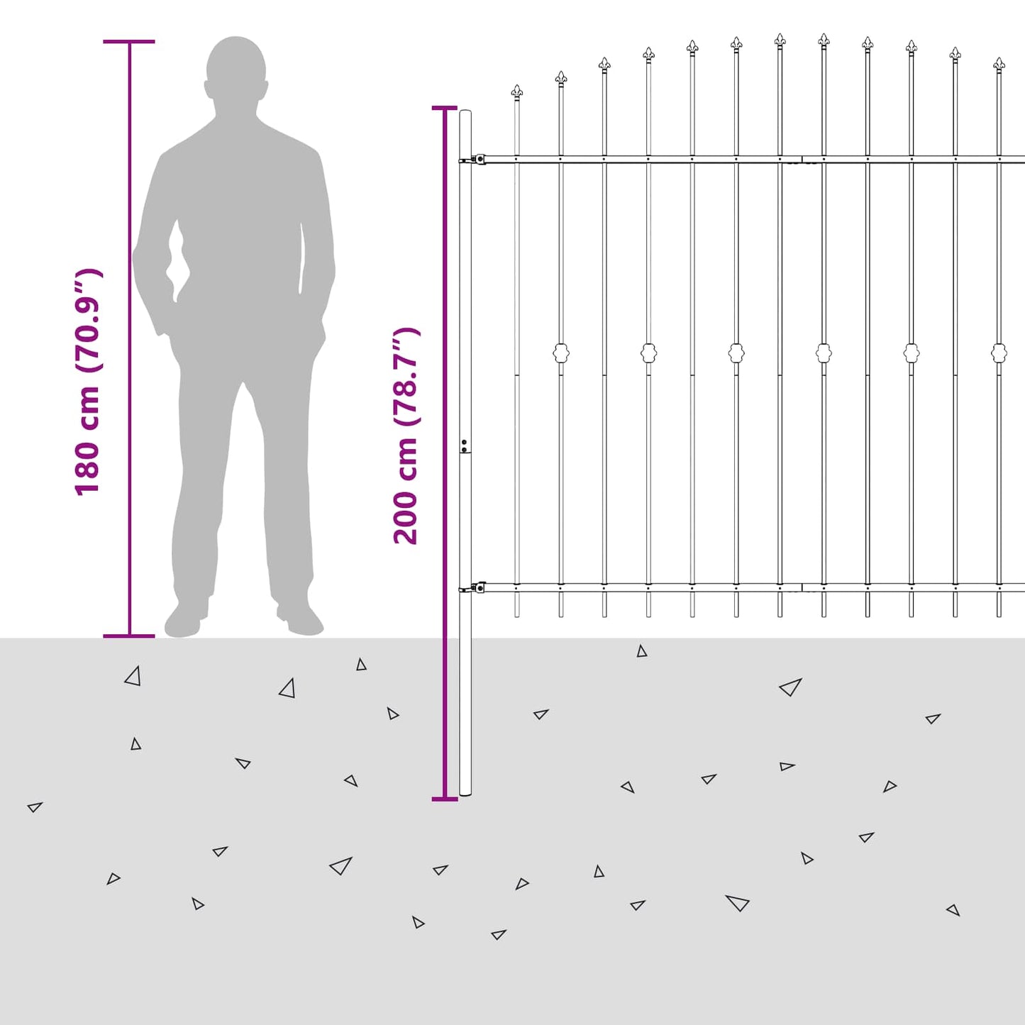 Spikertrekk Svart 200 x 200 cm Pulverlakkert stål vidaXL