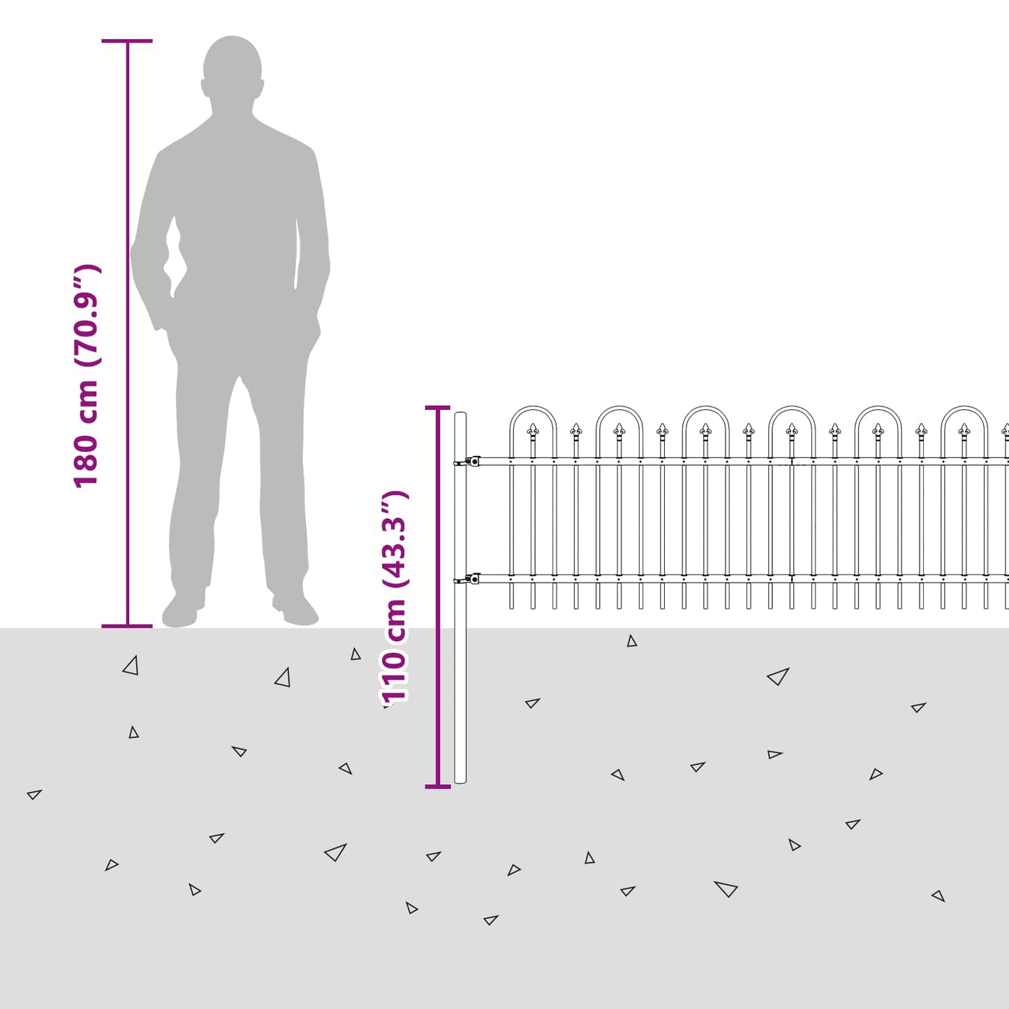 Spikertrekk Bueseger Svart 200 x 130 cm Pulverlakkert stål vidaXL