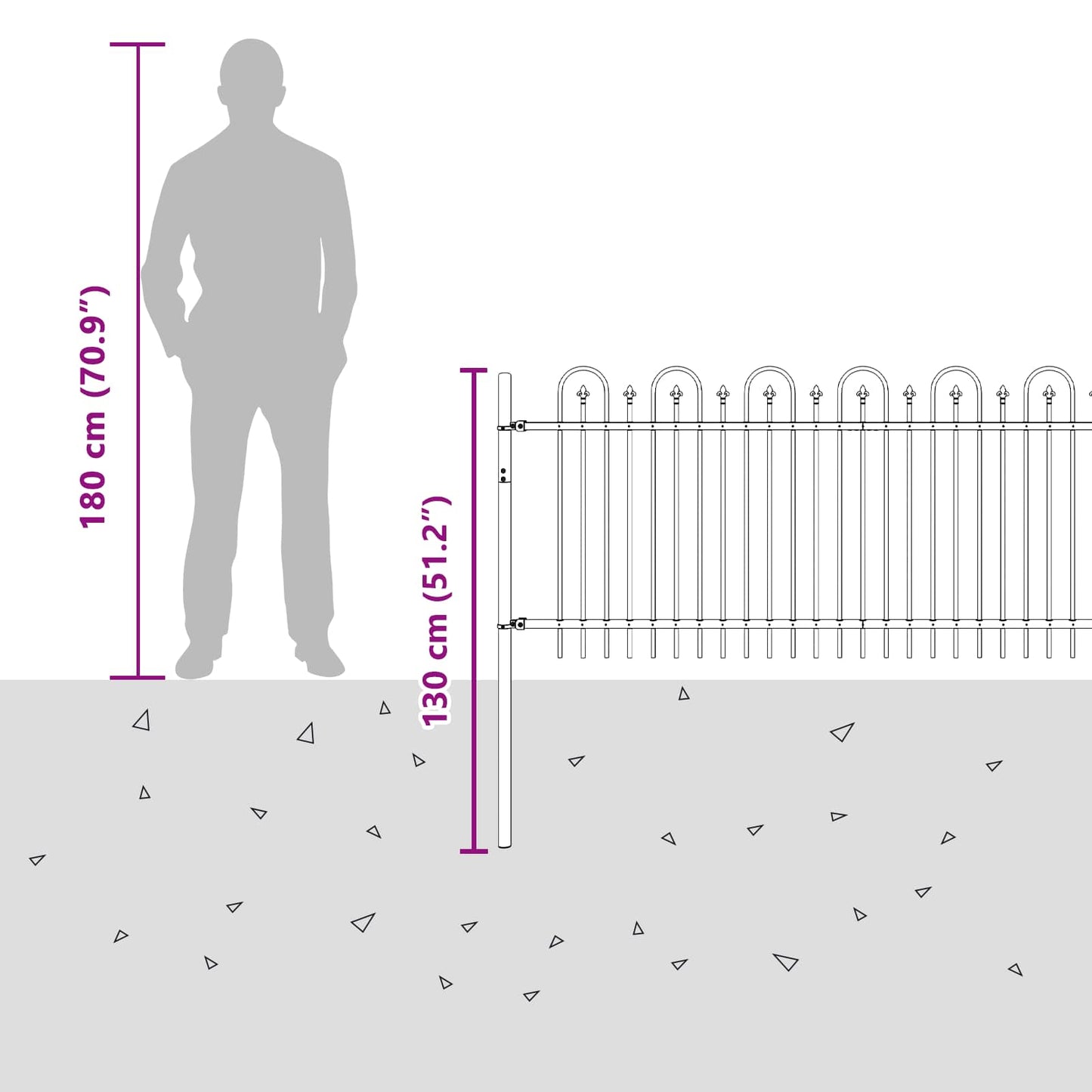 Spikertrekk Bueseger Svart 200 x 130 cm Pulverlakkert stål vidaXL