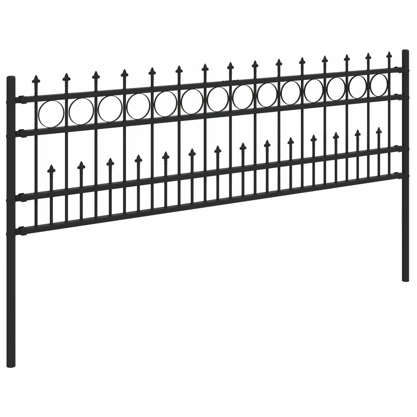 Spike Ring gjerde Svart 200 x 130 cm Pulverlakkert stål vidaXL