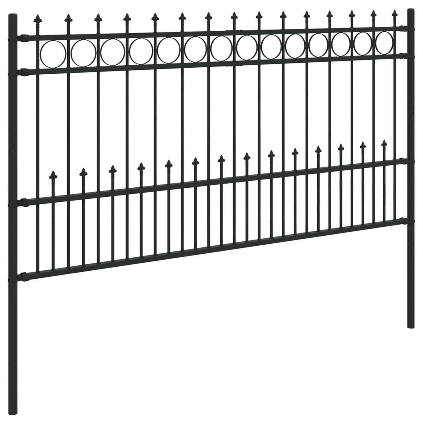 Spike Ring gjerde Svart 200 x 150 cm Pulverlakkert stål vidaXL