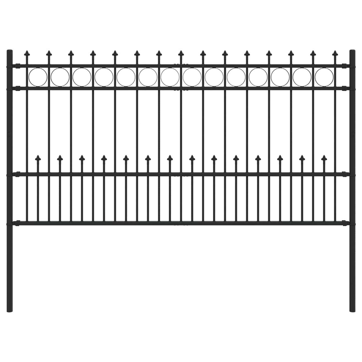 Spike Ring gjerde Svart 200 x 150 cm Pulverlakkert stål vidaXL