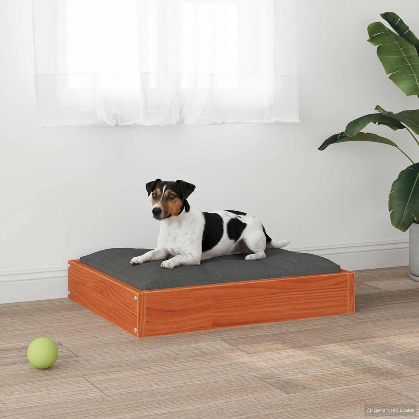 Hundeseng Vokset Brun 51,5 x 44 x 9 cm Massiv furu