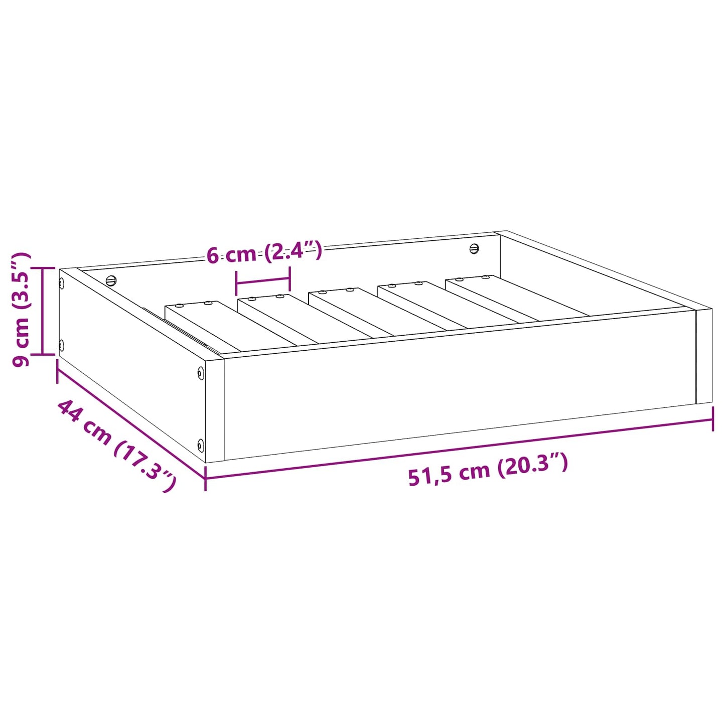 Hundeseng Vokset Brun 51,5 x 44 x 9 cm Massiv furu