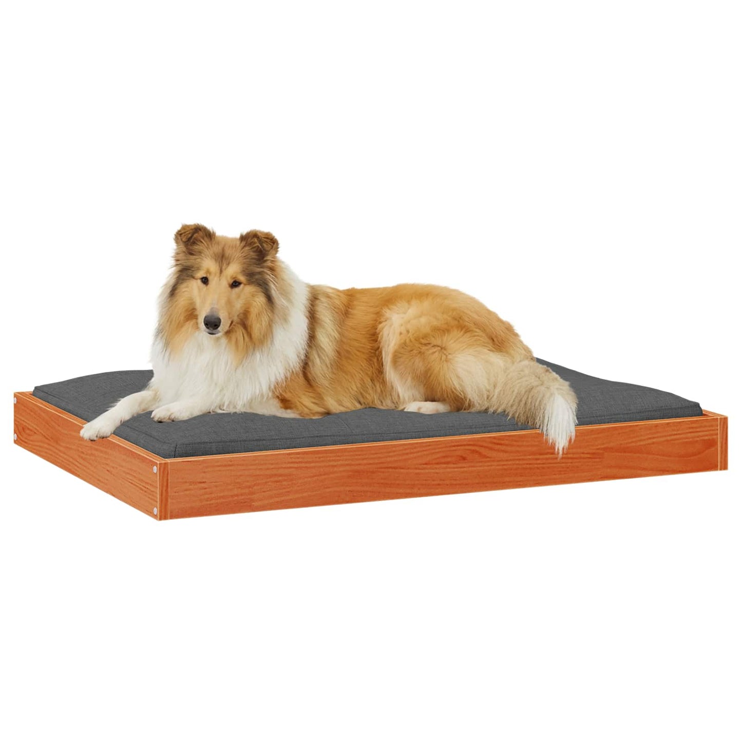 Hundeseng Vokset Brun 101,5 x 74 x 9 cm Massiv furu vidaXL
