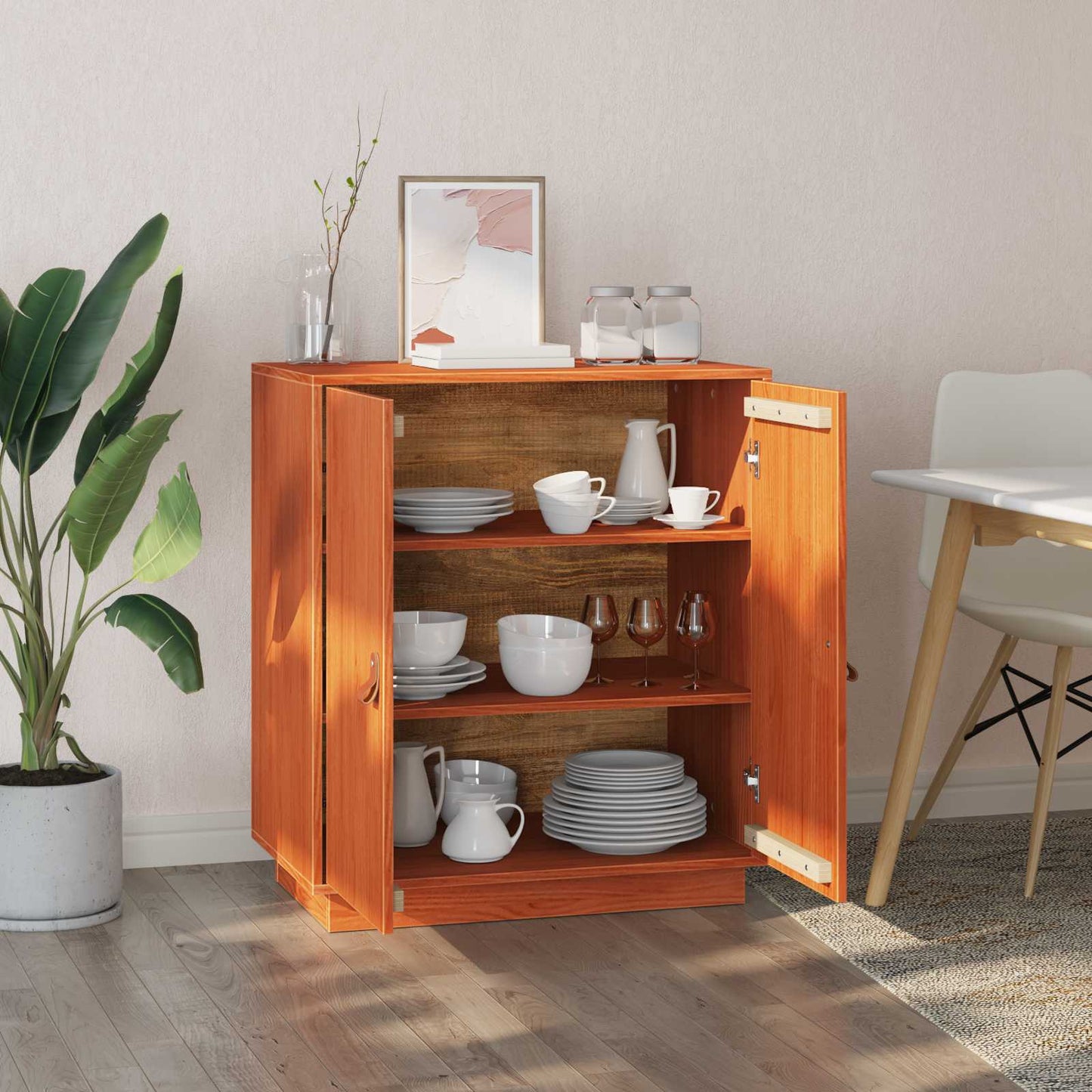 Serviesskap VoksBrun 65,5 x 40 x 75 cm Massiv furu vidaXL