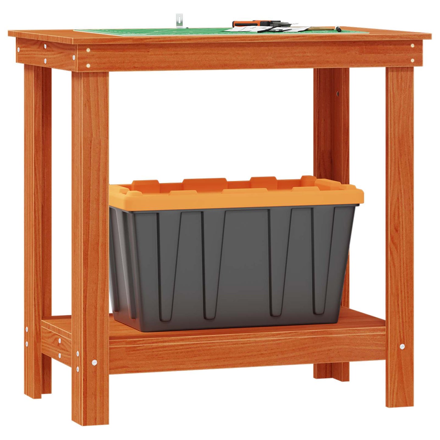 Arbeidsbenk med hylle VoksBrun 80 x 50 x 80 cm Massiv furu vidaXL