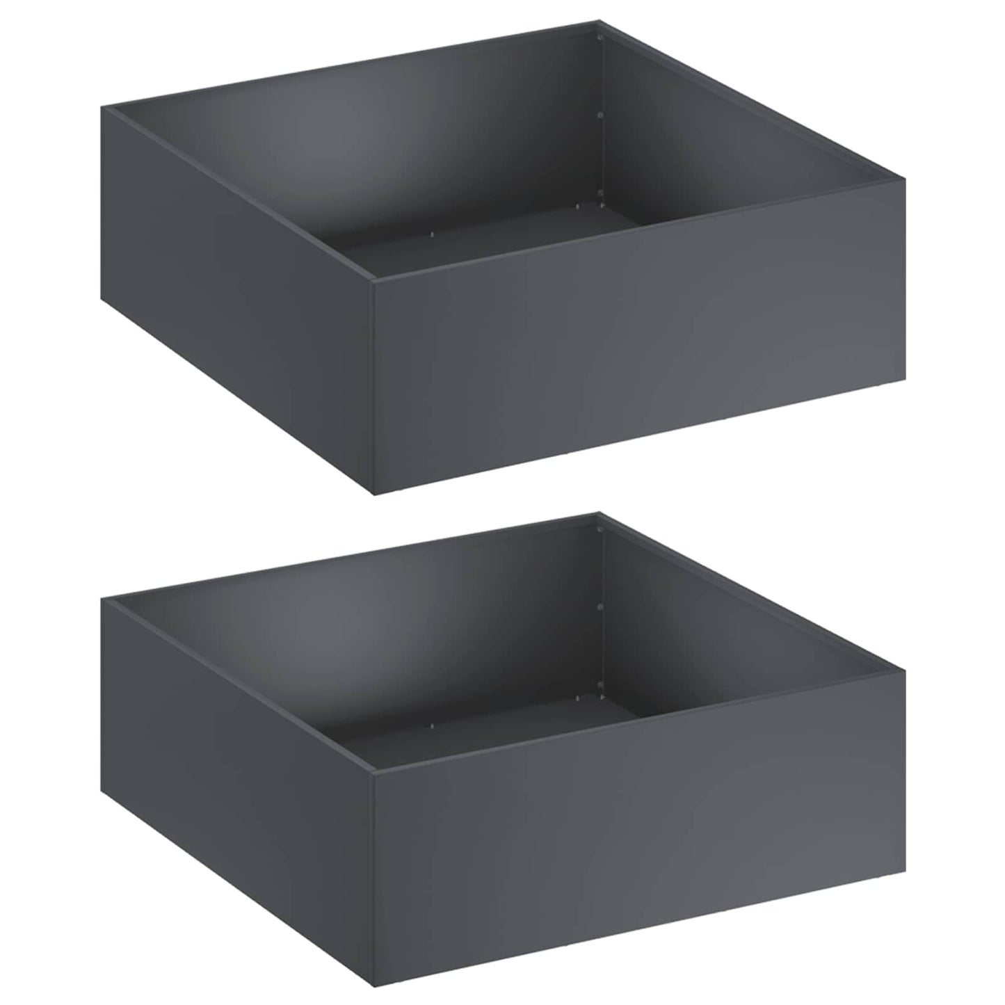 Hageblomsterpotte 2 stk. Antrasitt 60 x 60 x 20 cm
