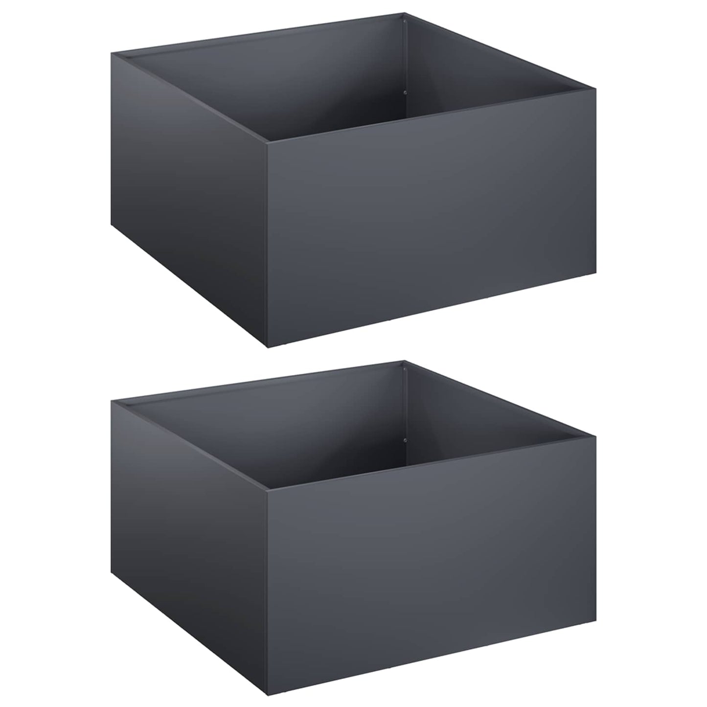 Hageblomsterpotte 2 stk. Antrasitt 60 x 60 x 30 cm
