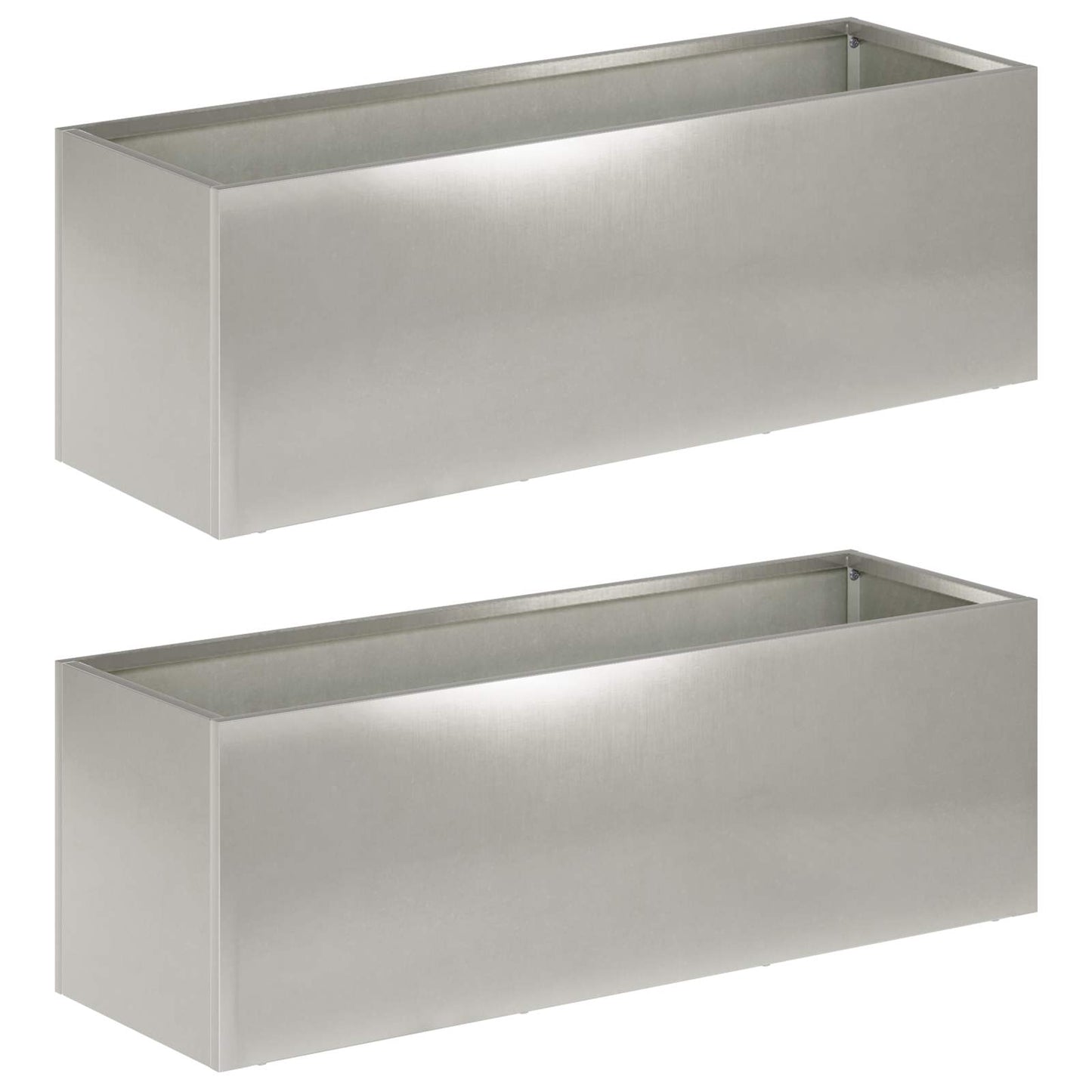 Hageblomsterpotte 2 stk. Sølv 60 x 20 x 20 cm Rustfritt stål