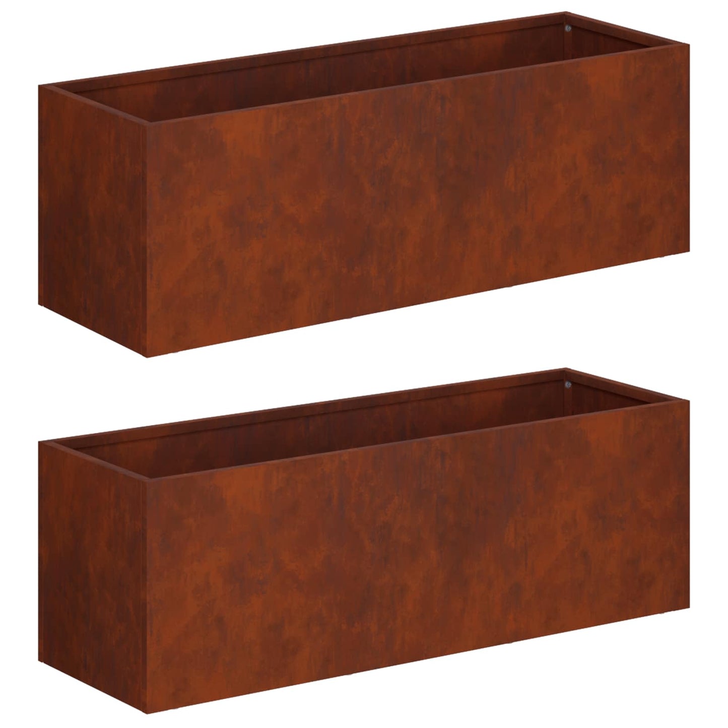Hageblomsterpotte 2 stk. Rusten 60 x 20 x 20 cm Cortenstål