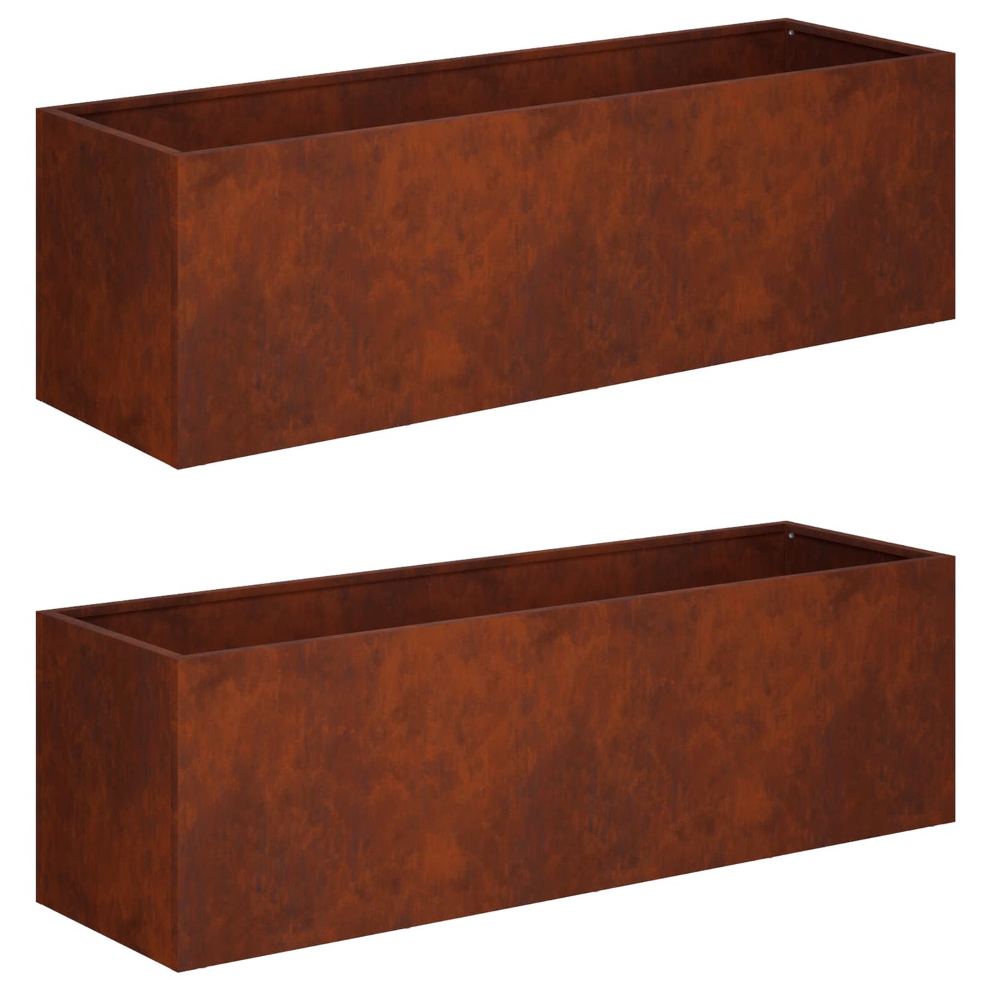 Hageblomsterpotte 2 stk. Rusten 100 x 30 x 30 cm Cortenstål