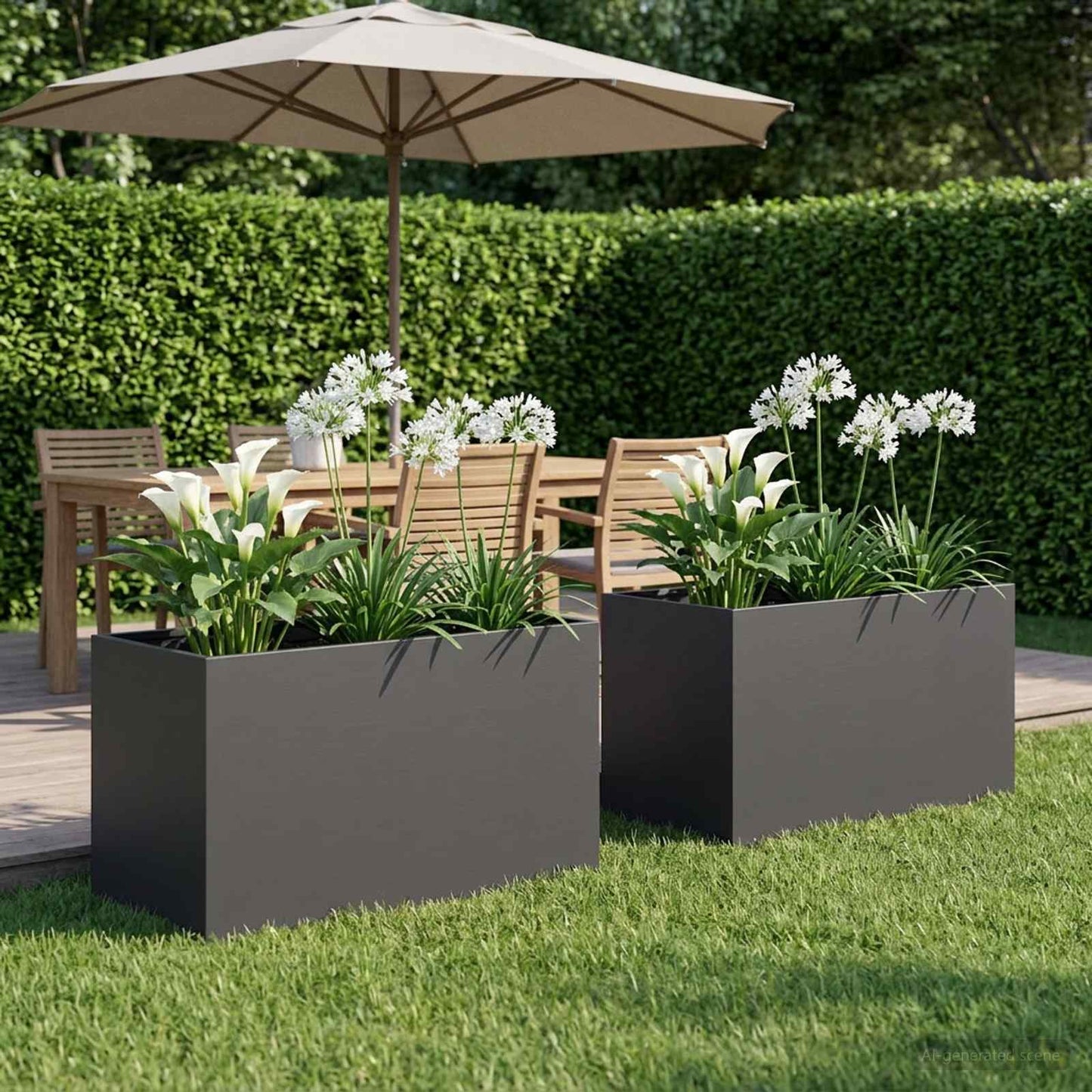 Hageblomsterpotte 2 stk. Svart 100 x 50 x 50 cm Kaldvalsestål