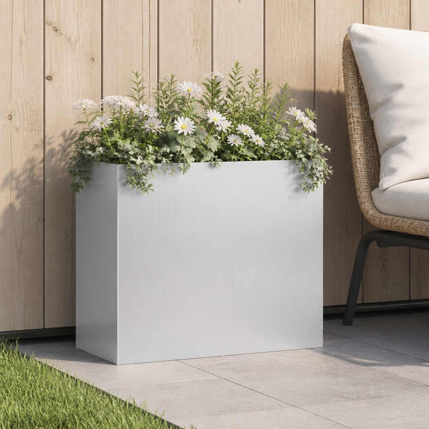 Hageblomsterpotte Sølv 50 x 20 x 40 cm Galvanisert stål
