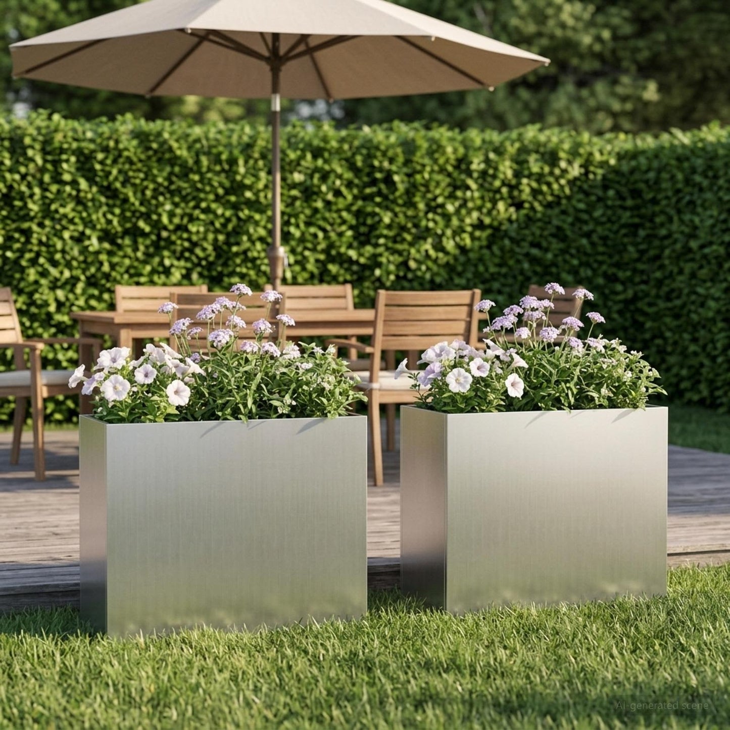 Hageblomsterpotte 2 stk. Sølv 50 x 20 x 40 cm Galvanisert stål