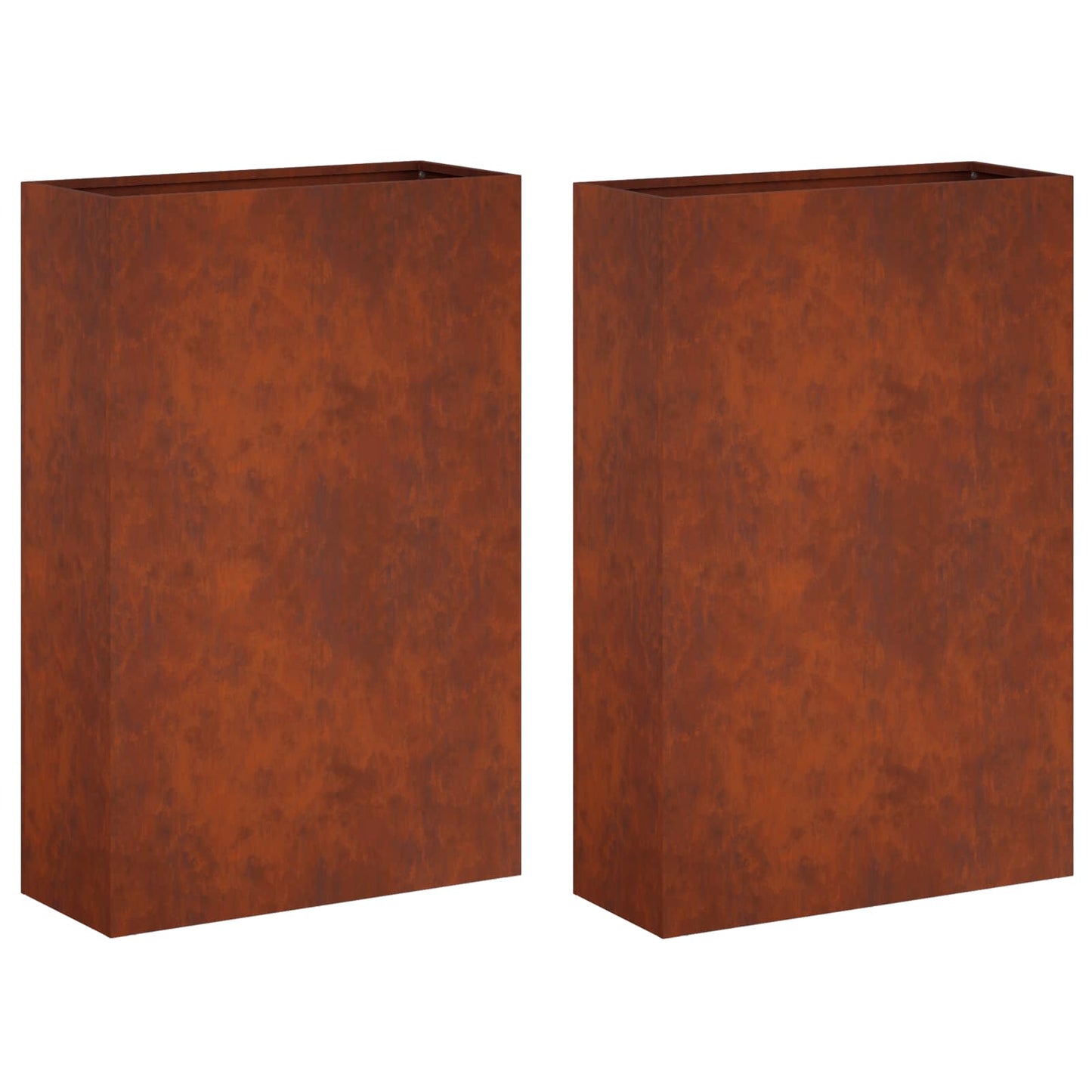 Hageblomsterpotte 2 stk. Rusten 50 x 20 x 75 cm Cortenstål