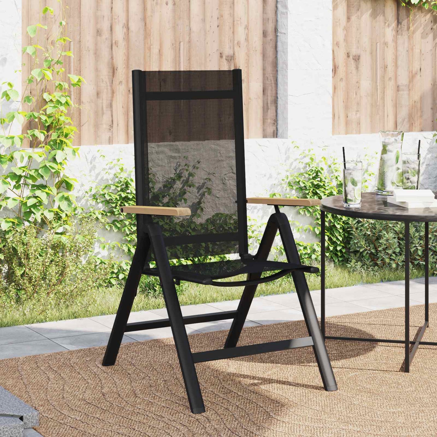 Recliner Hage Stoler 2 pcs Svart 58 x 73 x 111,5 cm Textilene