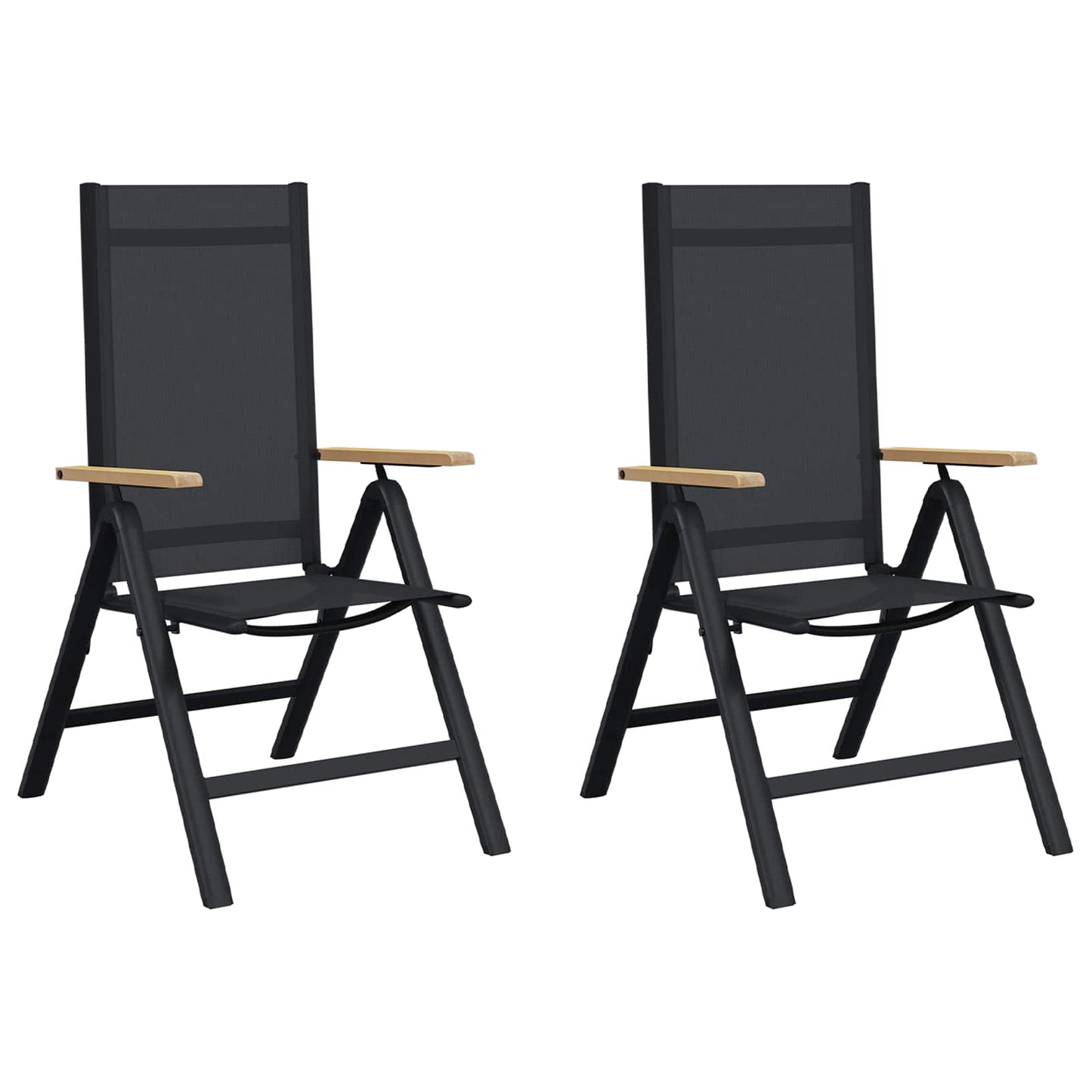 Recliner Hage Stoler 2 pcs Svart 58 x 73 x 111,5 cm Textilene