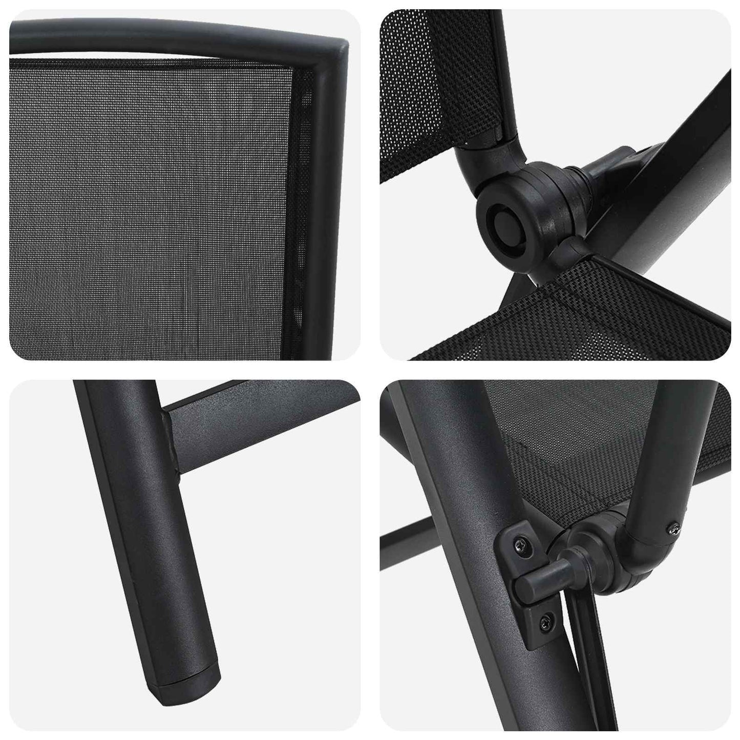 Recliner Hage Stoler 2 pcs Svart 58 x 71 x 112 cm Textilene