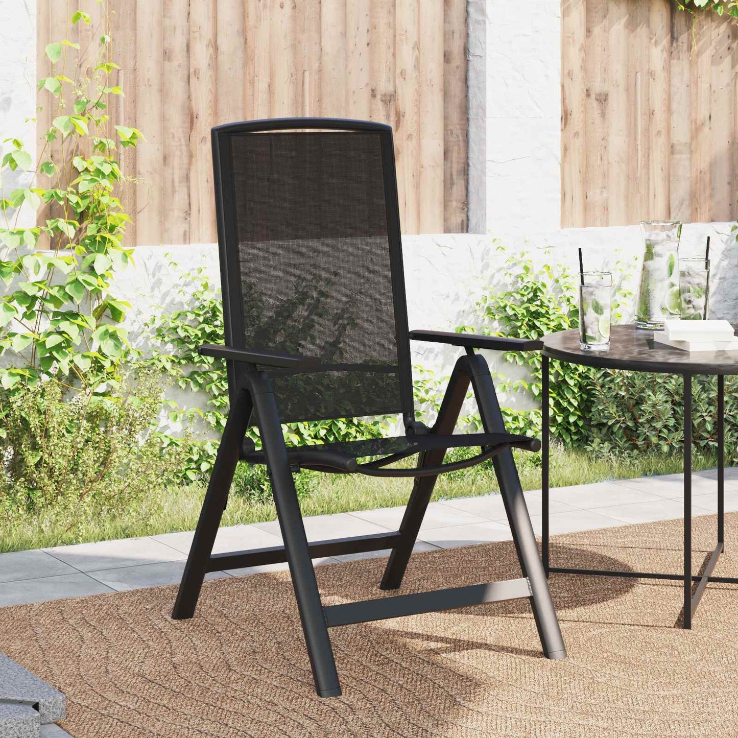 Recliner Hage Stoler 2 pcs Svart 58 x 71 x 112 cm Textilene