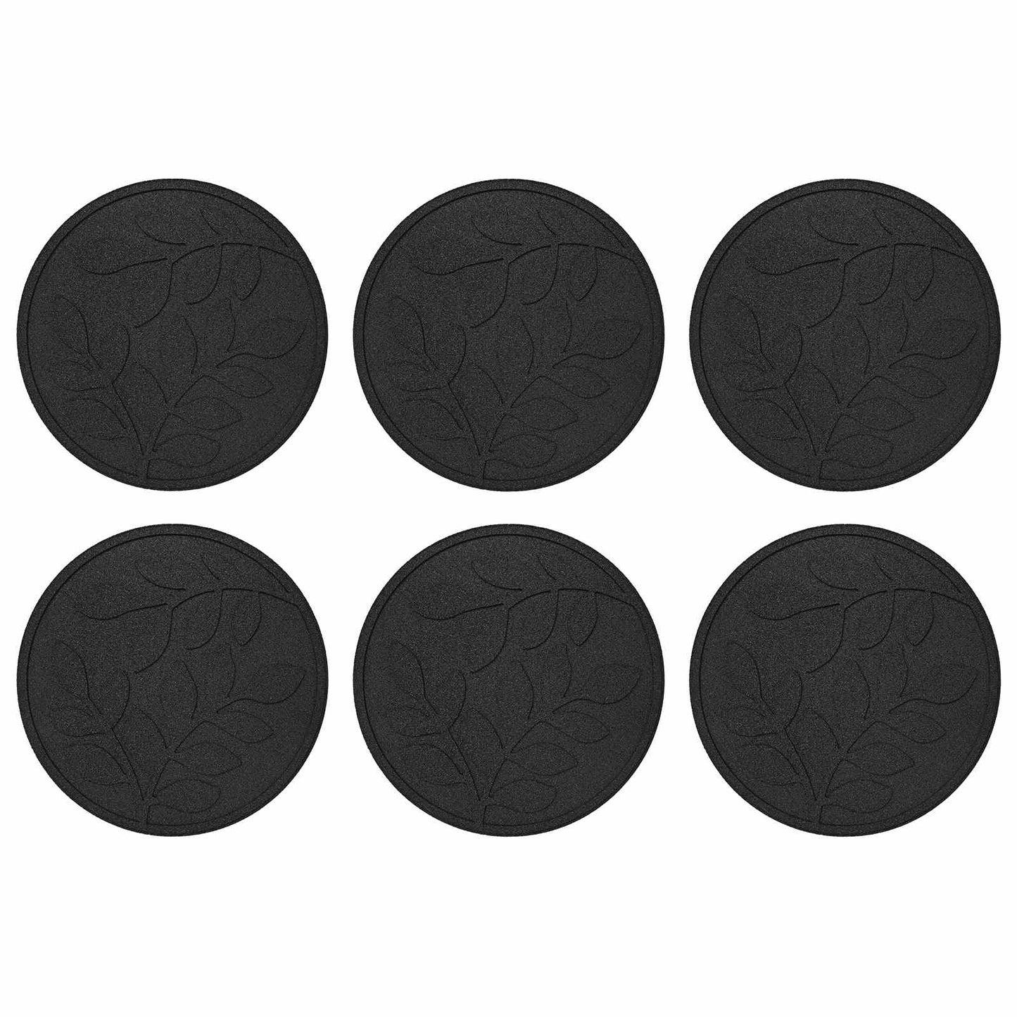Stepping Stone 6 pcs Svart Ø 44 x 2 cm Gummi vidaXL