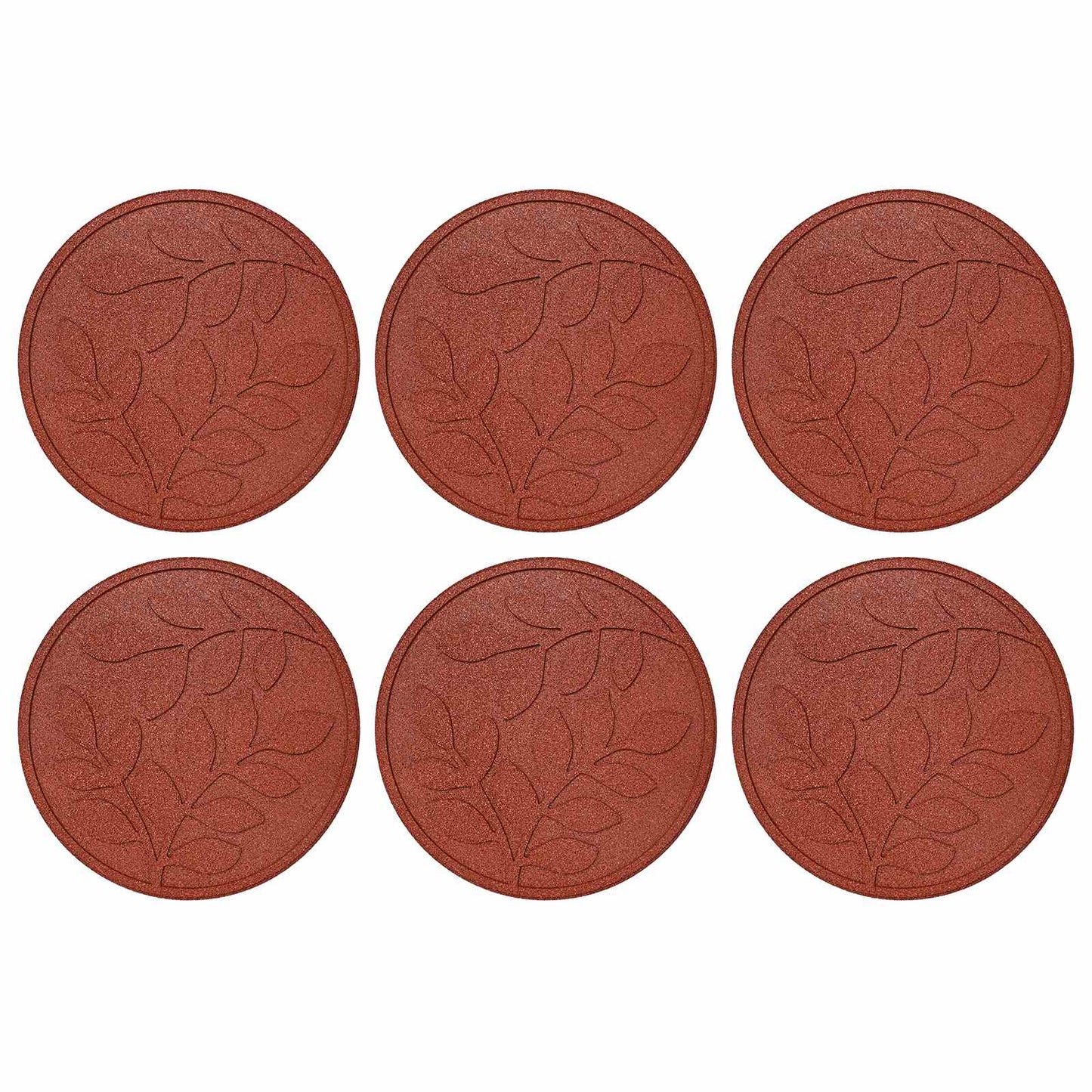 Stepping Stone 6 pcs Rød Ø 44 x 2 cm Gummi vidaXL
