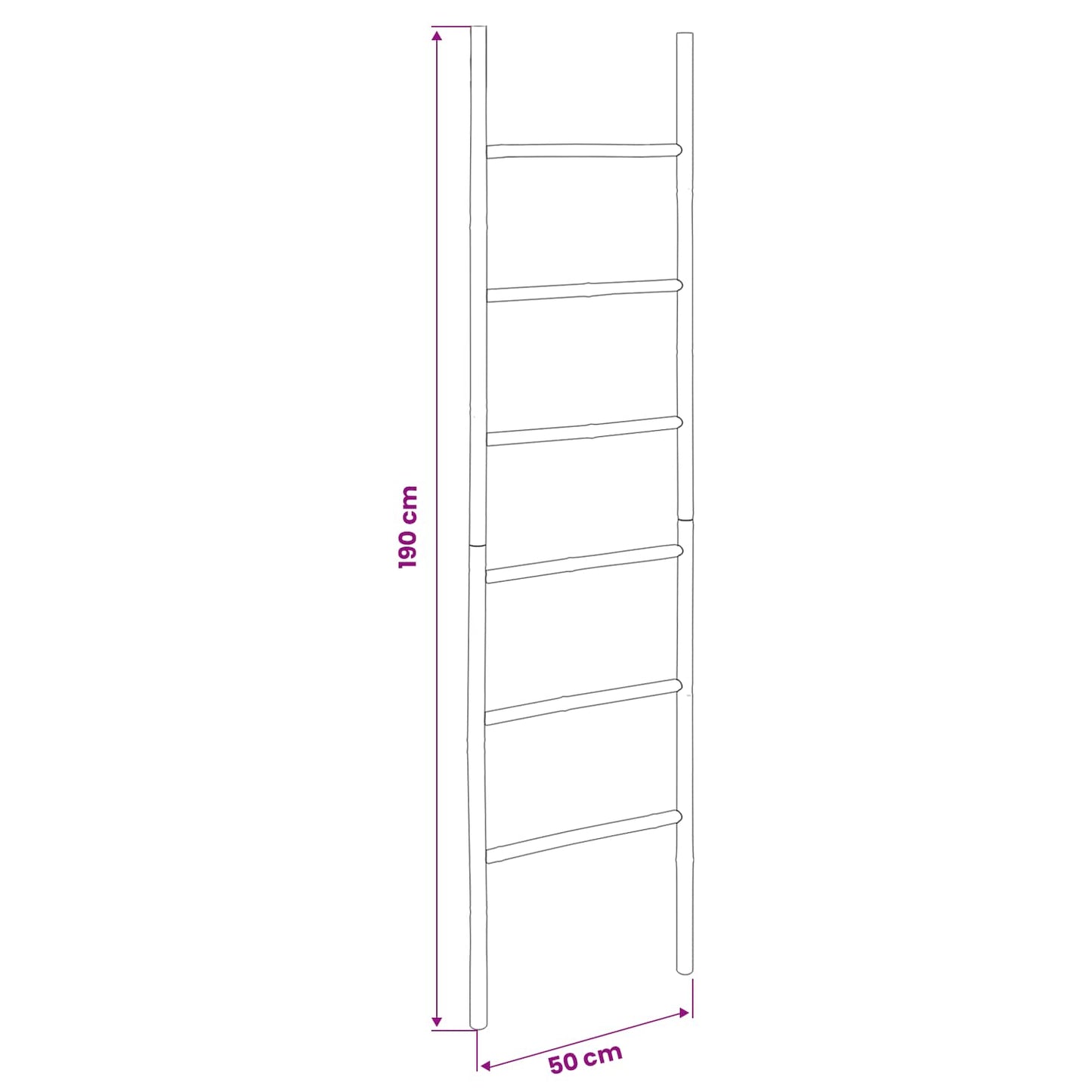 Teppestige Svart 50 x 190 cm Bambus
