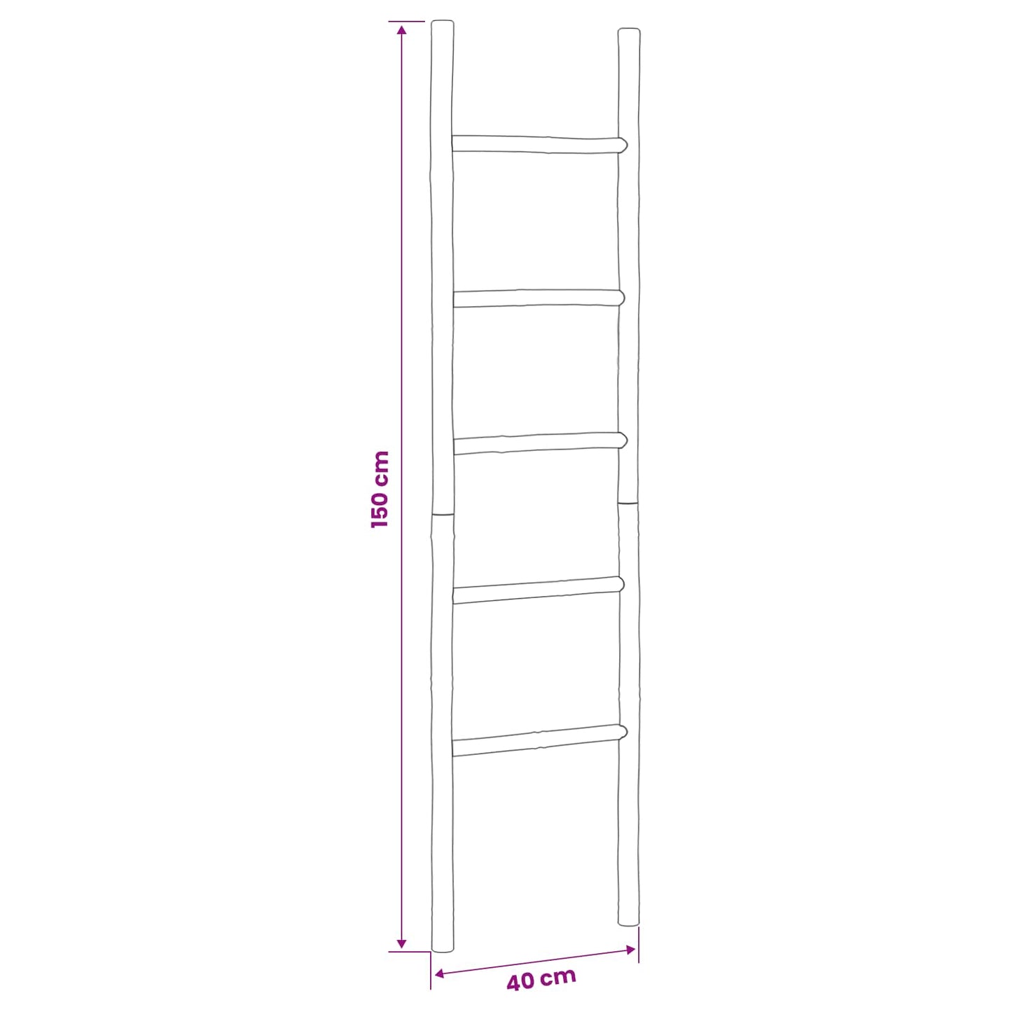 Teppestige Svart 40 x 150 cm Bambus