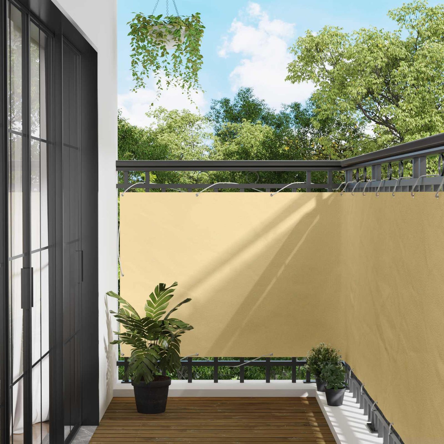 Balkong Skjerm sand 110 x 600 cm Oxford Stoff