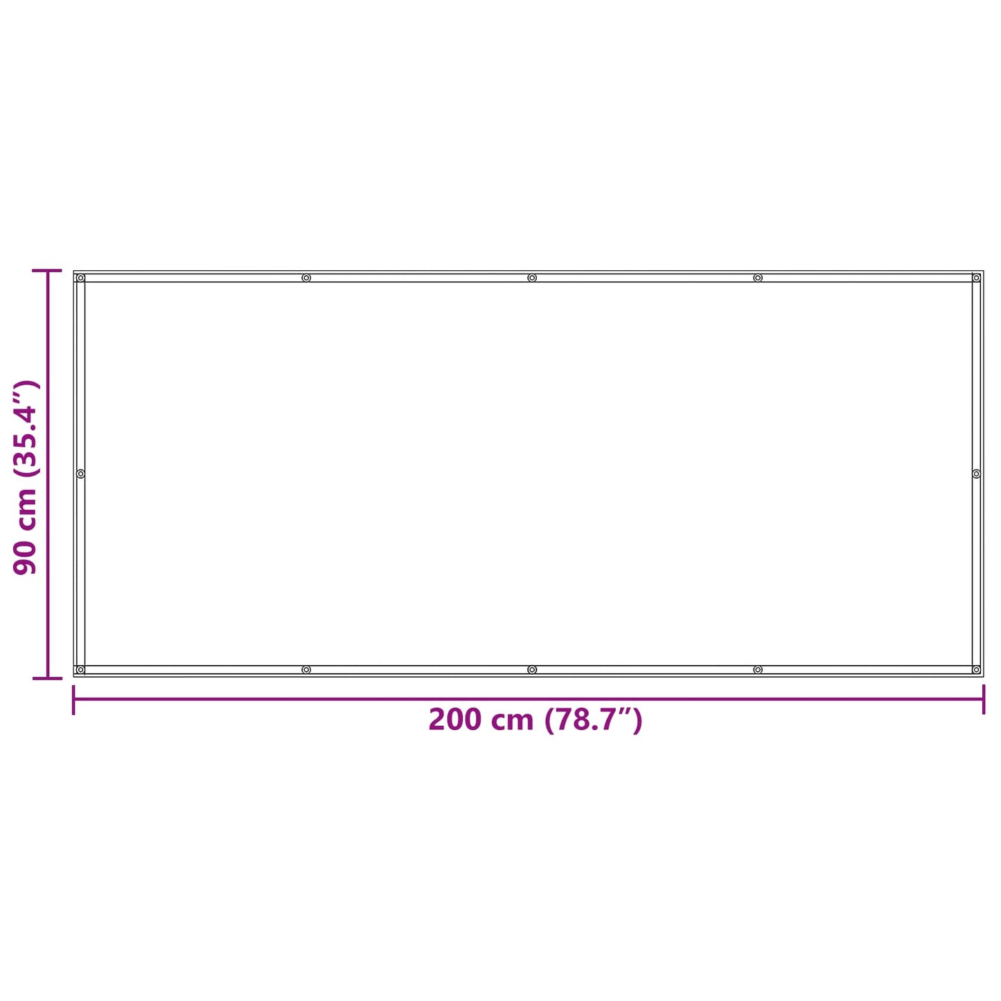 Balkong Skjerm 90 x 200 cm PU-belagt oxford alu