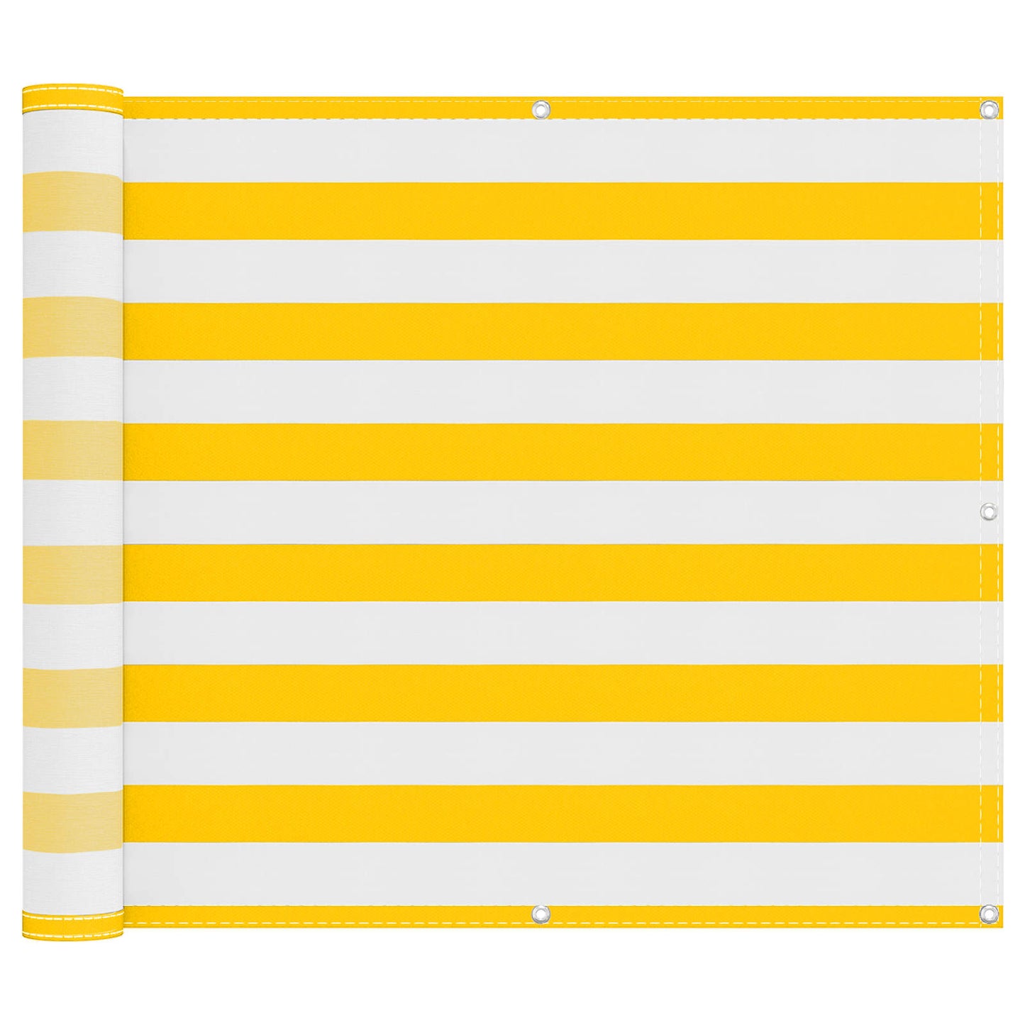 Balkong Skjerm Gul og hvit 100 x 400 cm Oxford Stoff