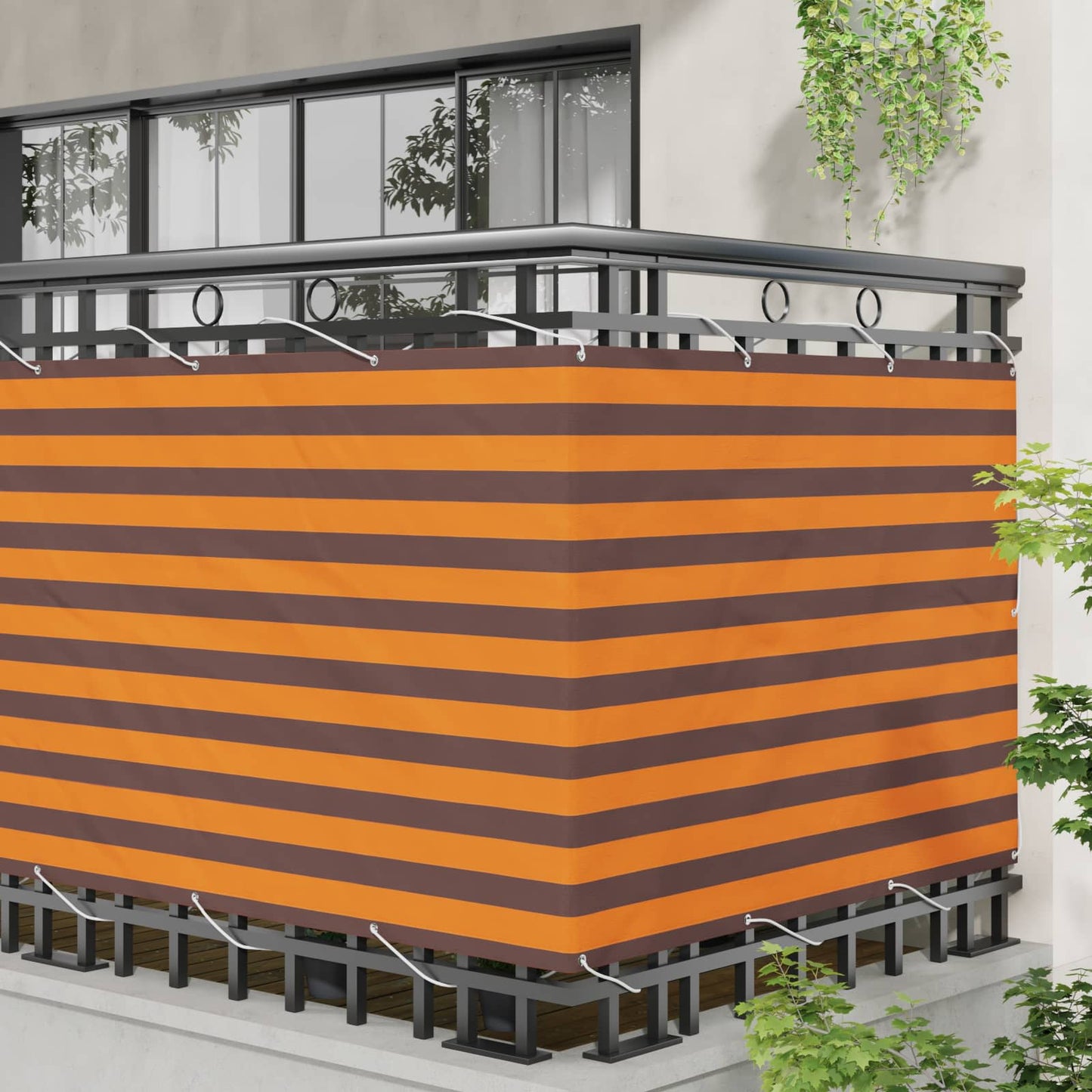 Balkong Skjerm Oransje og Brunt 120 x 200 cm