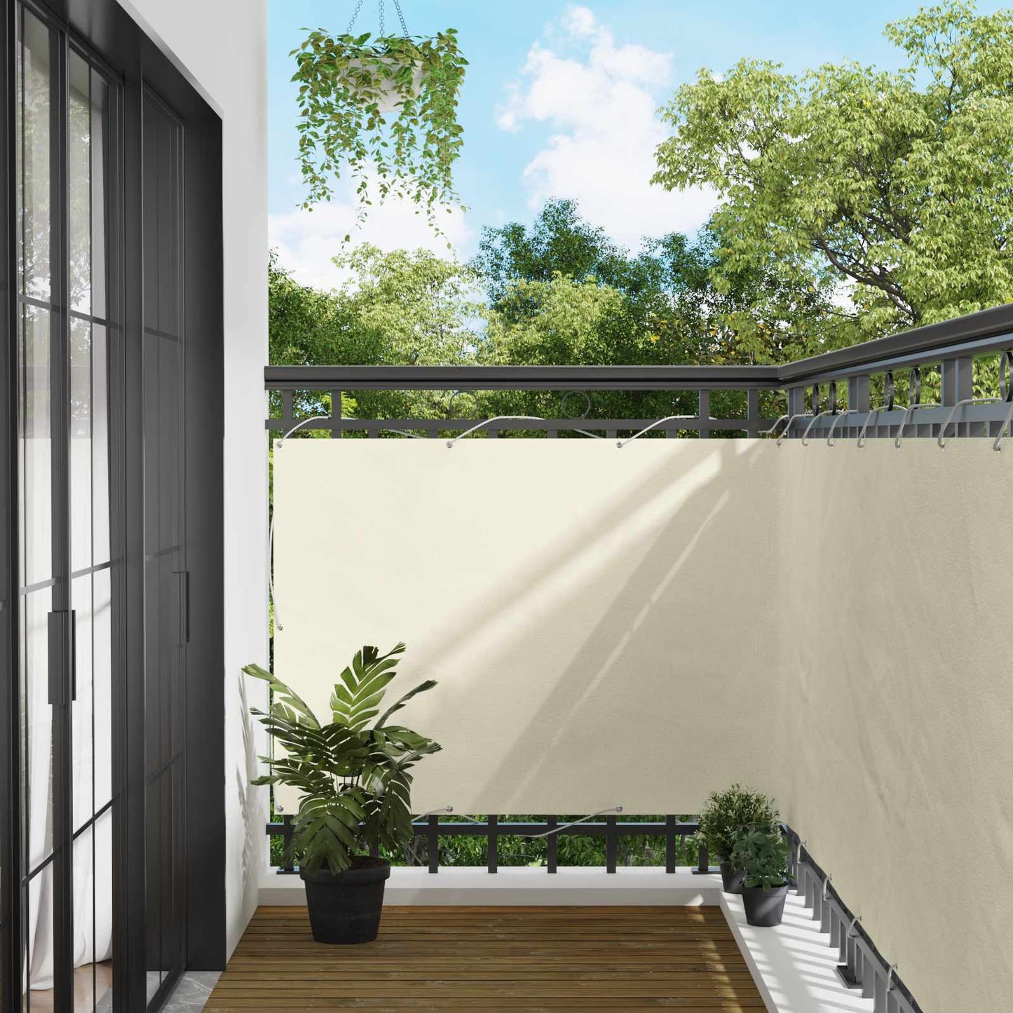 Balkong Skjerm 120 x 200 cm PU-belagt oxford alu