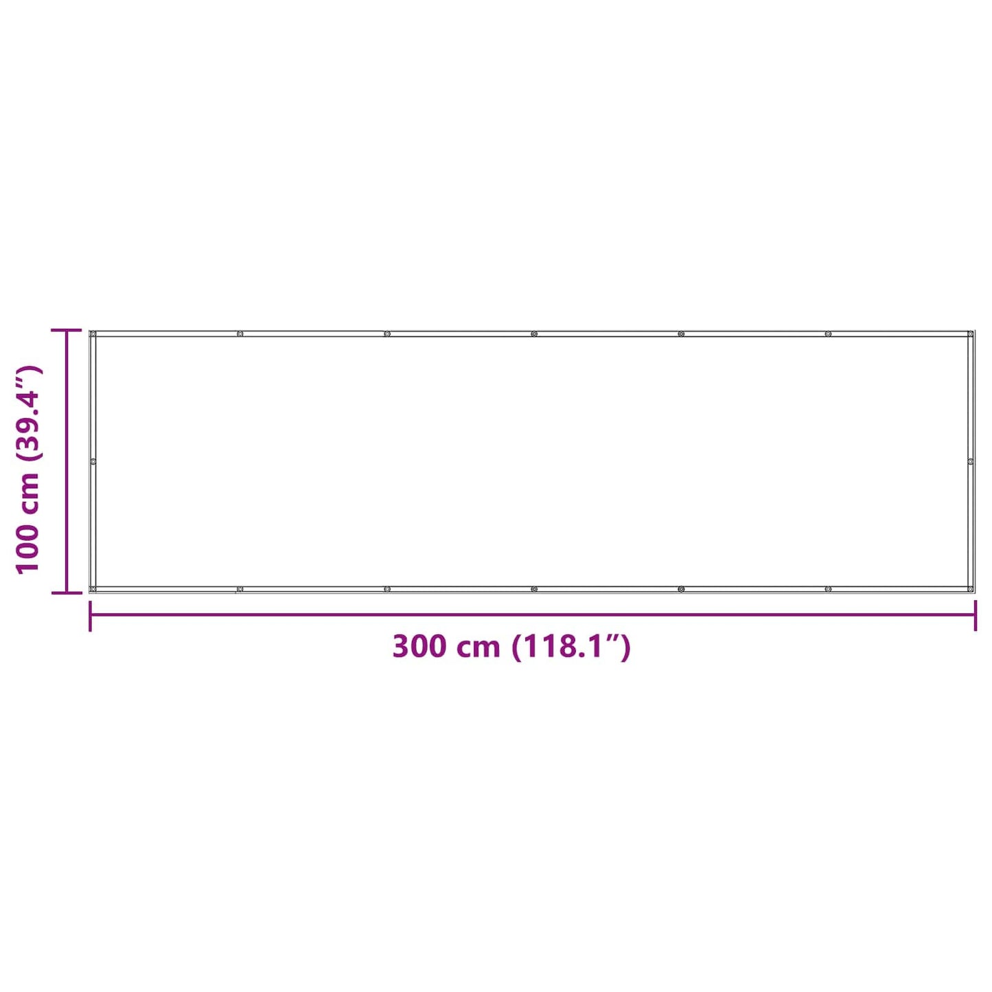 Balkong Skjerm Terrakotta 100 x 300 cm Oxford Stoff