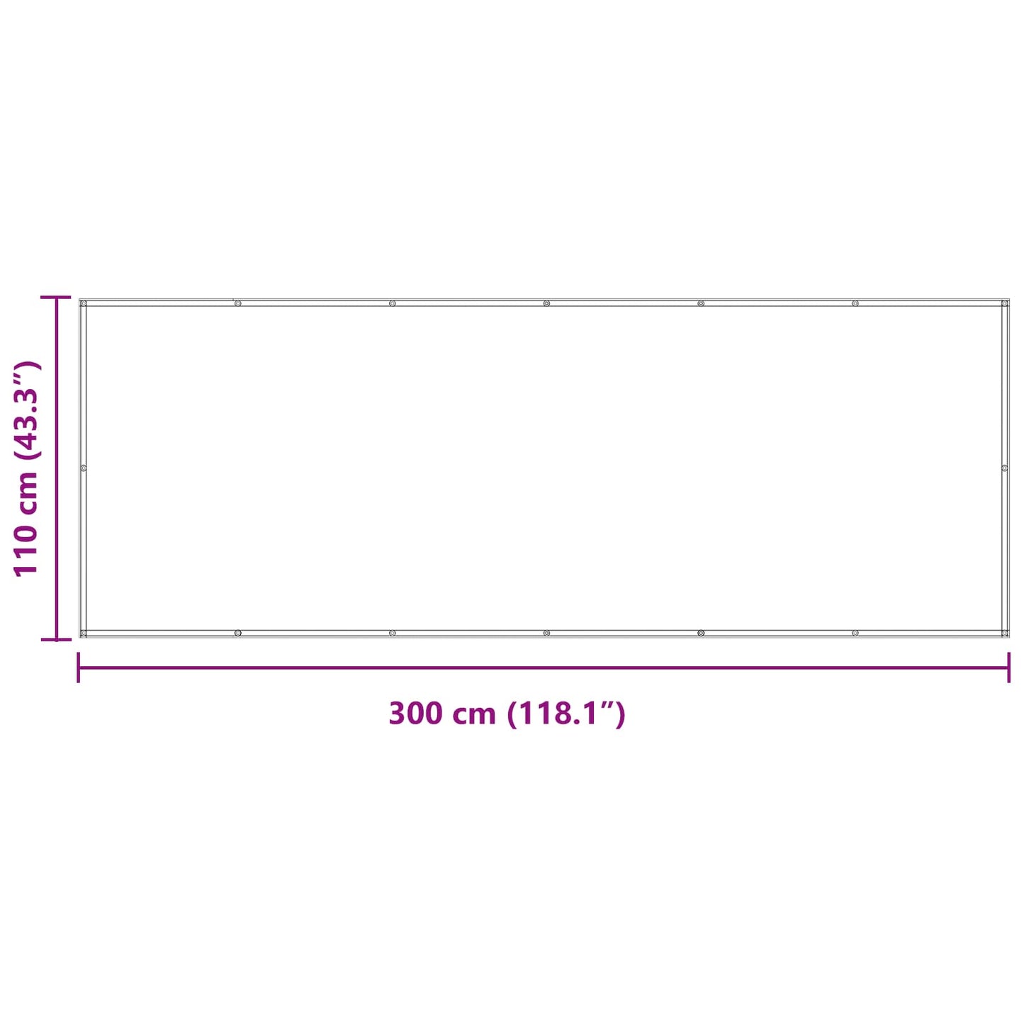 Balkong Skjerm Terrakotta 110 x 300 cm Oxford Stoff