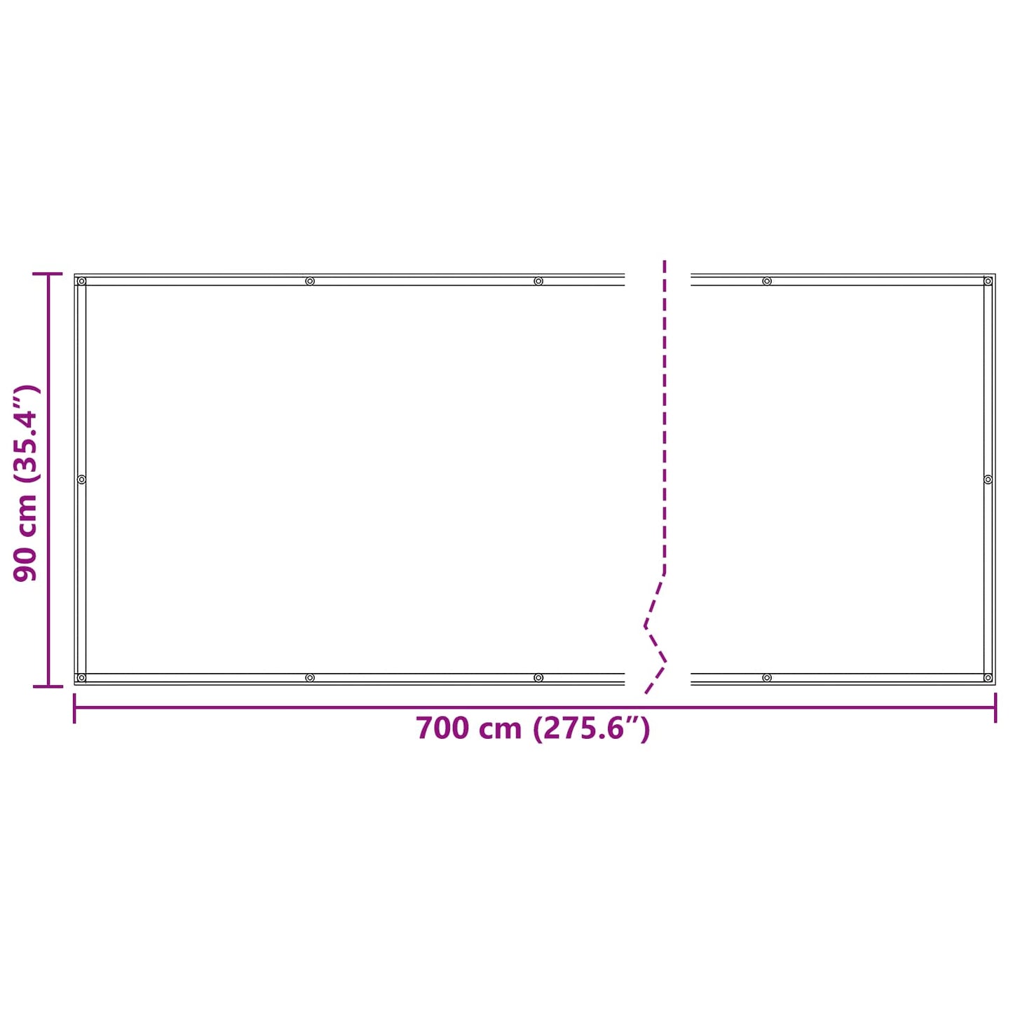 Balkong Skjerm Burgunder 90 x 700 cm PU-belagt oxford alu vidaXL