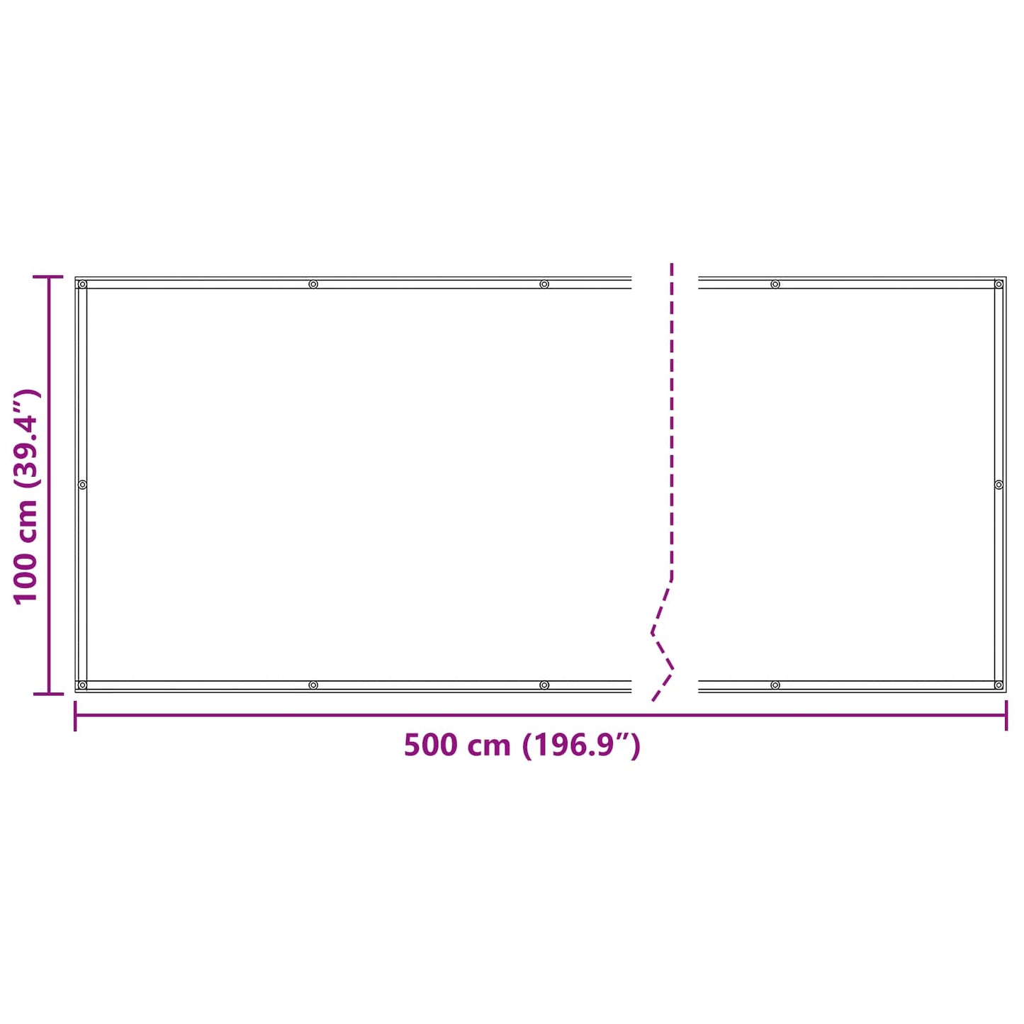 Balkong Skjerm Burgunder 100 x 500 cm Oxford Stoff vidaXL