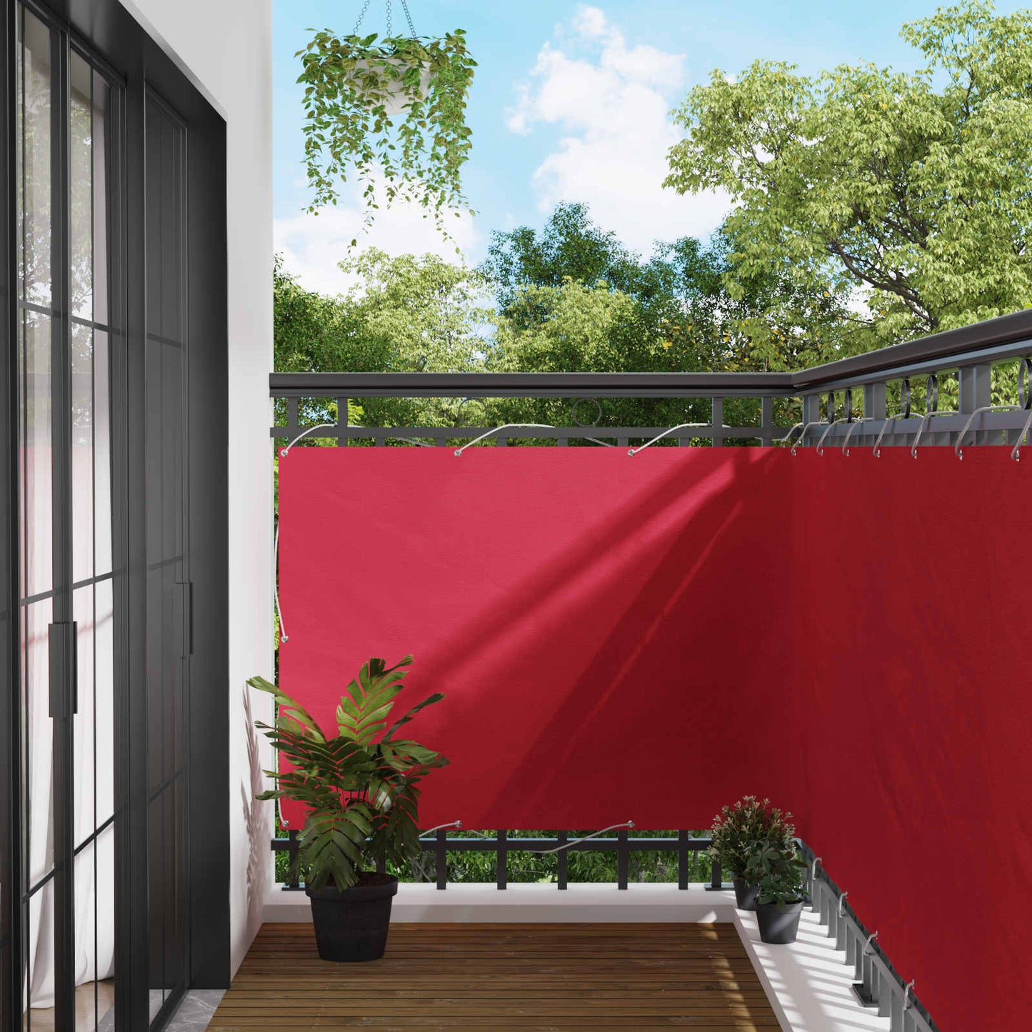 Balkong Skjerm Burgunder 110 x 200 cm Oxford Stoff vidaXL