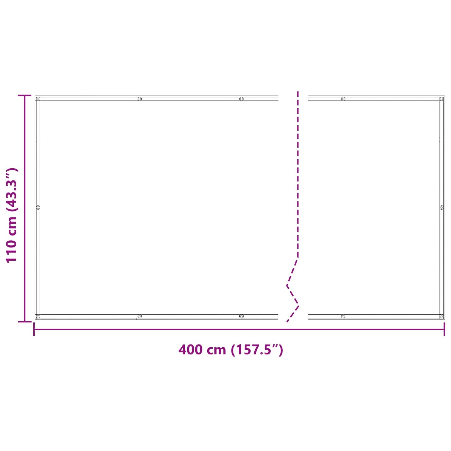 Balkong Skjerm Burgunder 110 x 400 cm Oxford Stoff vidaXL