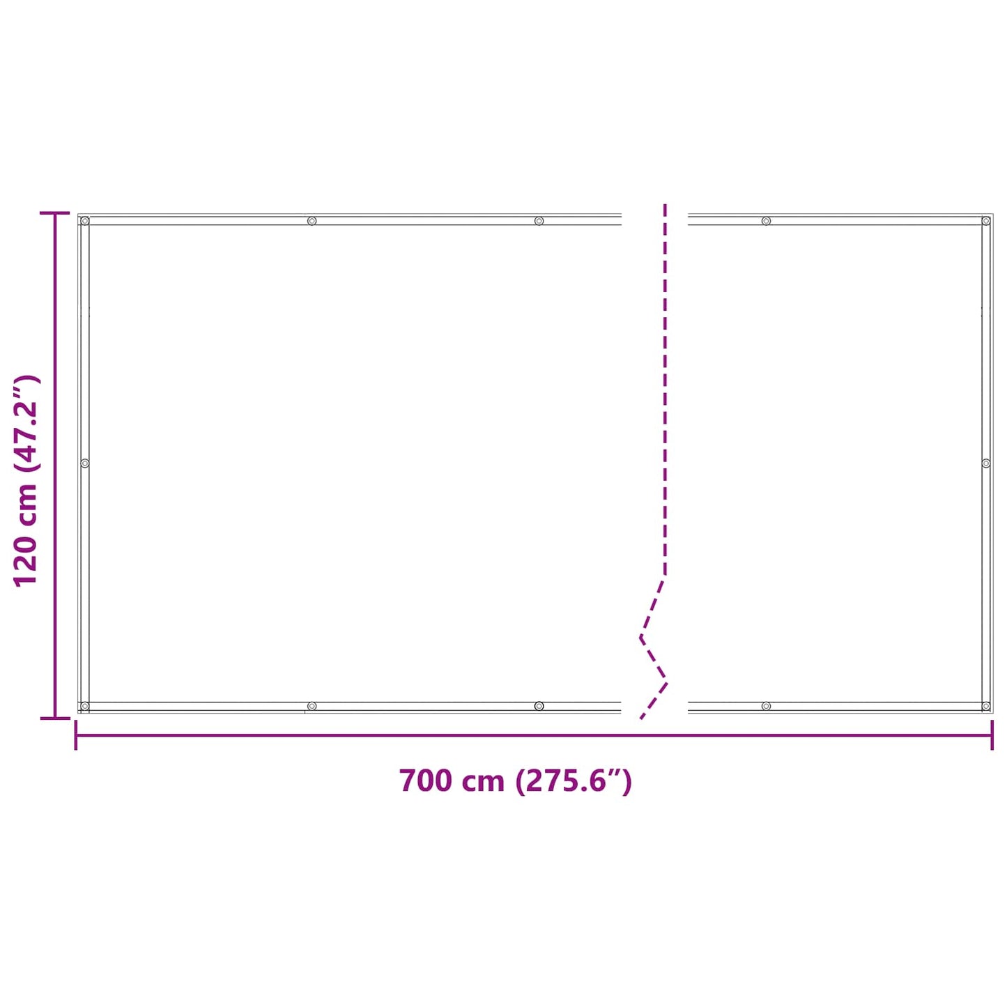 Balkong Skjerm Burgunder 120 x 700 cm PU-belagt oxford alu vidaXL