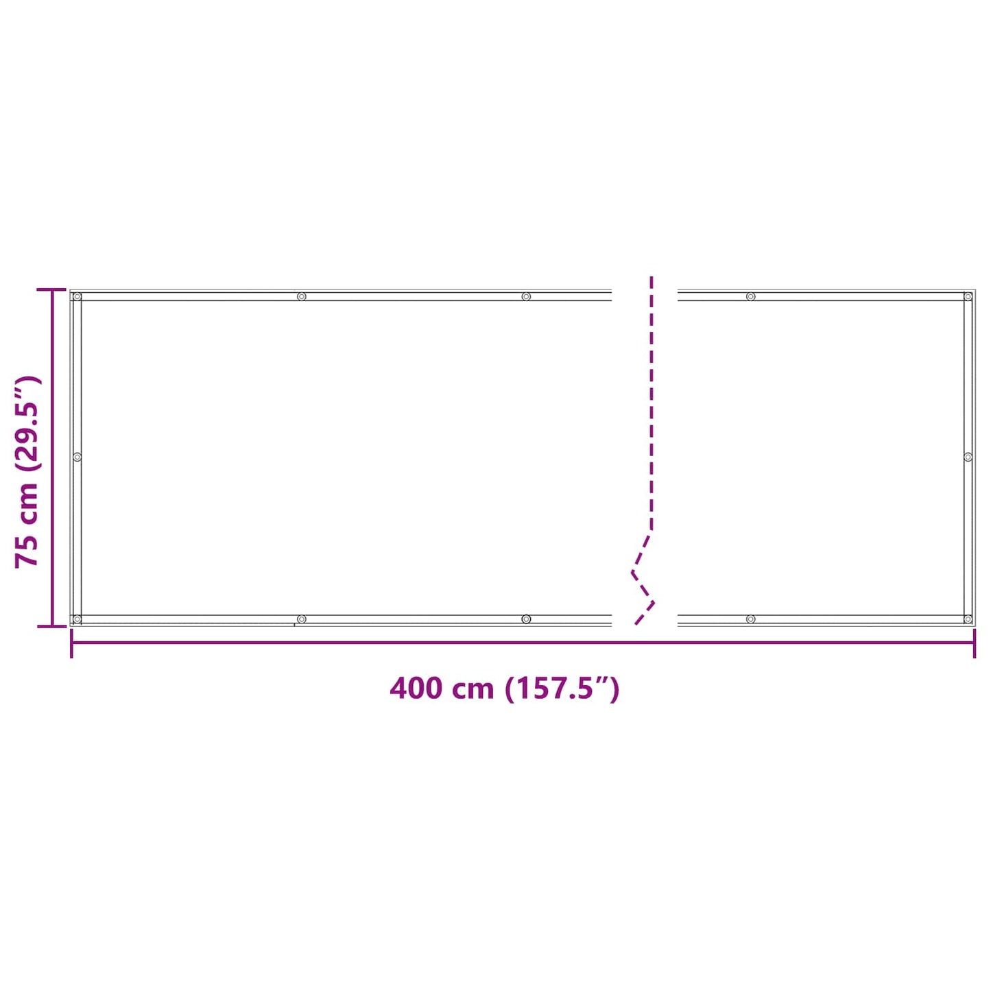 Balkong Skjerm Lys Grå og Hvit 75 x 400 cm PU-belagt oxford alu