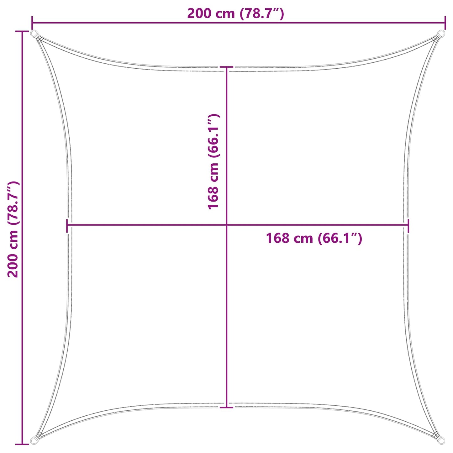 Solskygge seil Oransje og Brunt 2 x 2 m 100% polyester Oxford