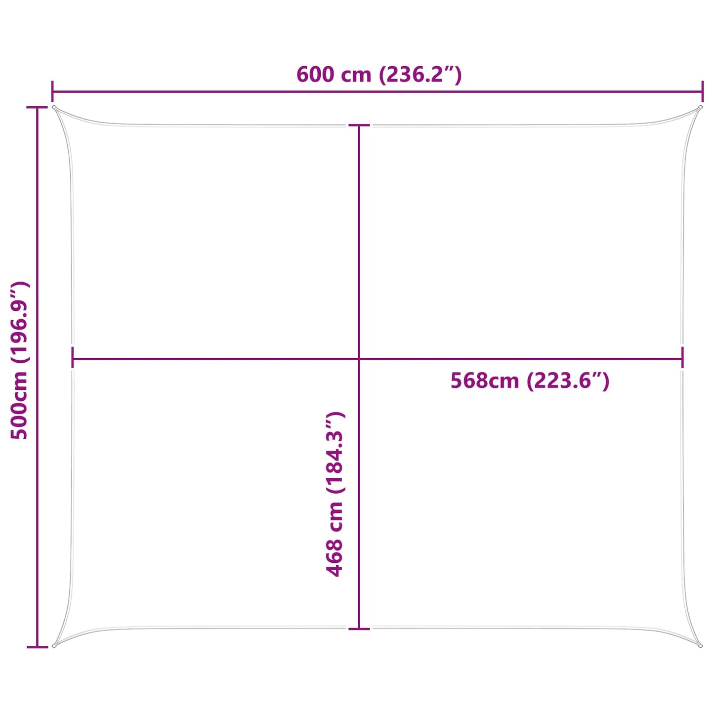 Solskygge seil Oransje og Brunt 6 x 5 m 100% polyester Oxford
