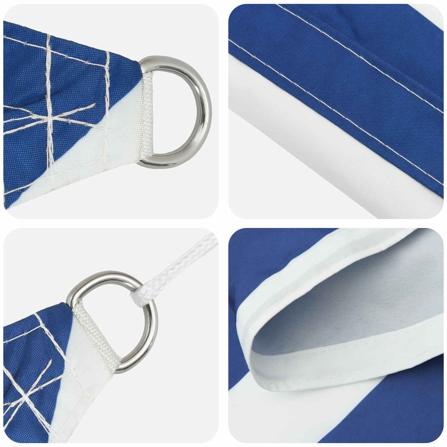 Solskygge seil Blå og hvit 7 x 6 m 100% polyester Oxford