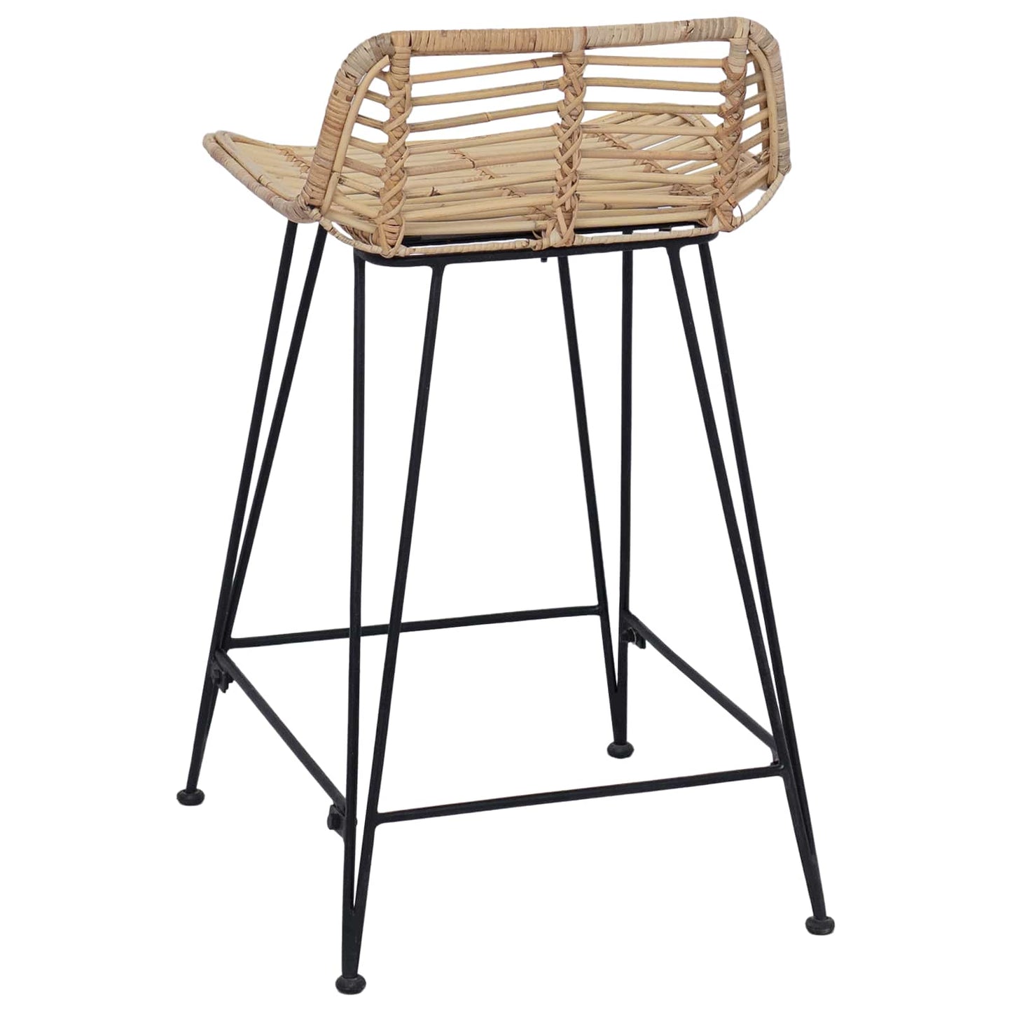 Barstol 2 pcs Naturlig 44 x 45 x 76 cm Rattan og Stål