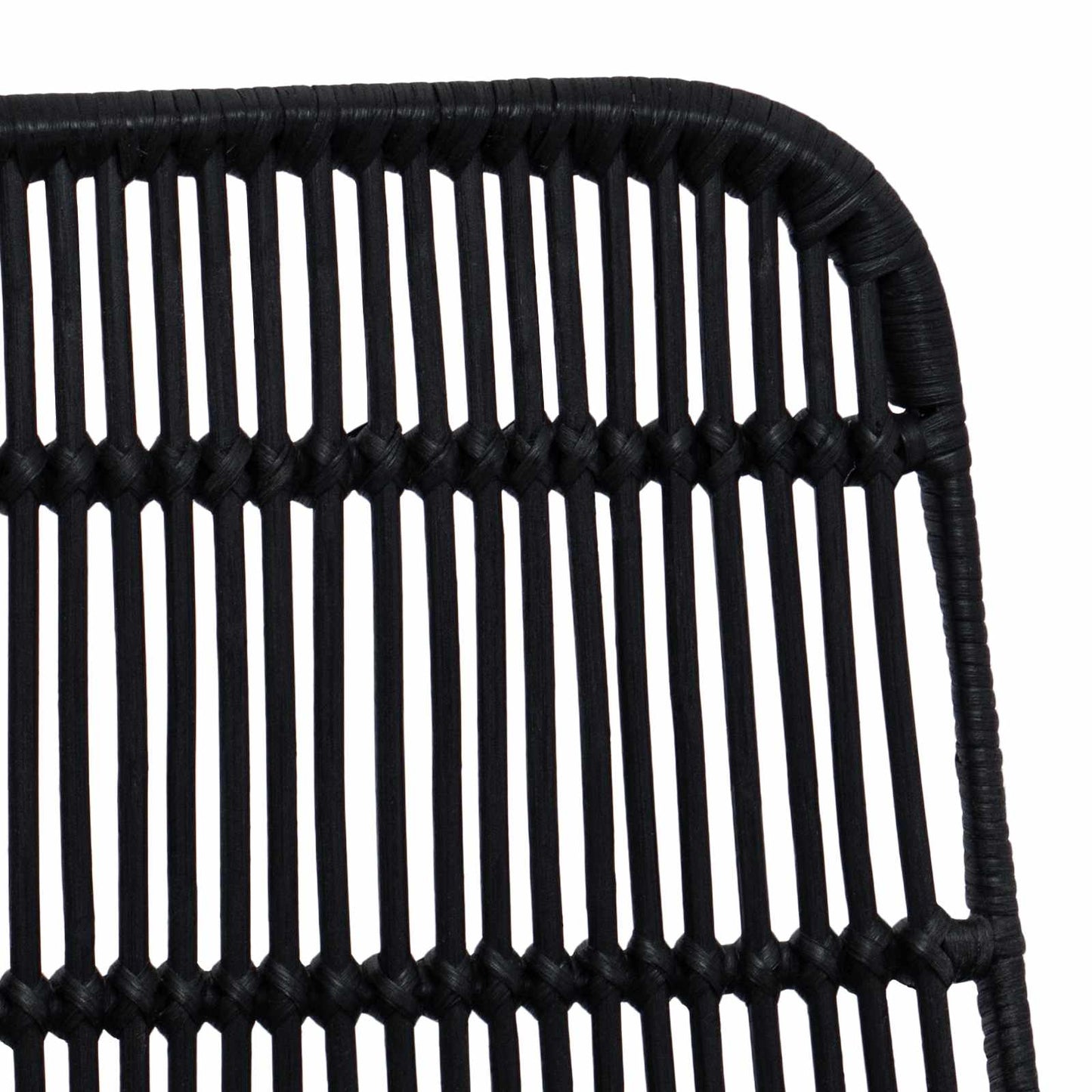 Spisestol 2 pcs Svart 41 x 55 x 85 cm Rattan og Stål
