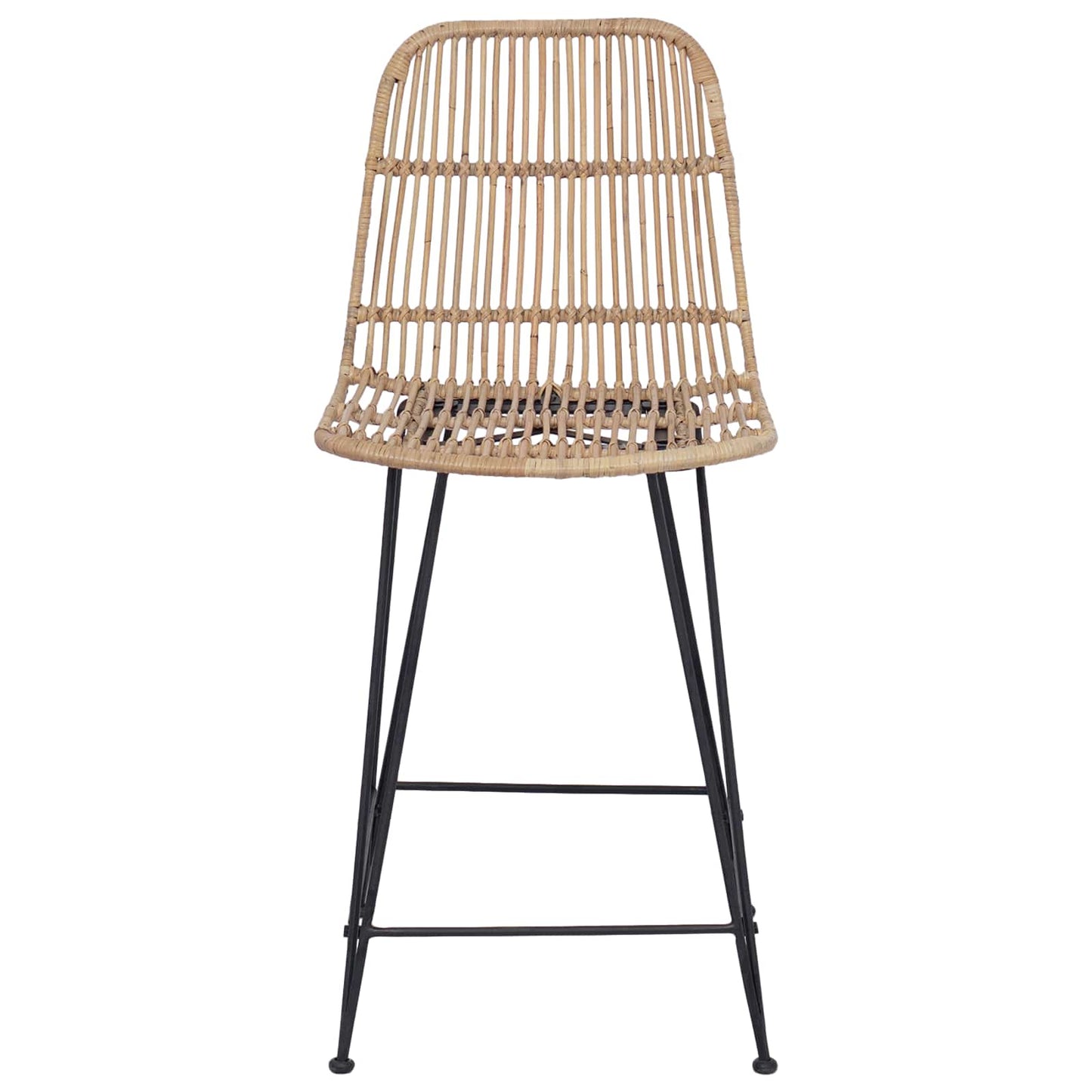 Barstol 2 pcs Naturlig 44 x 54 x 96 cm Rattan og Stål