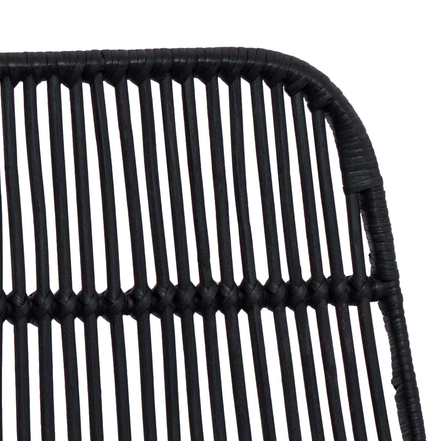 Barstol 2 pcs Svart 44 x 54 x 96 cm Rattan og Stål